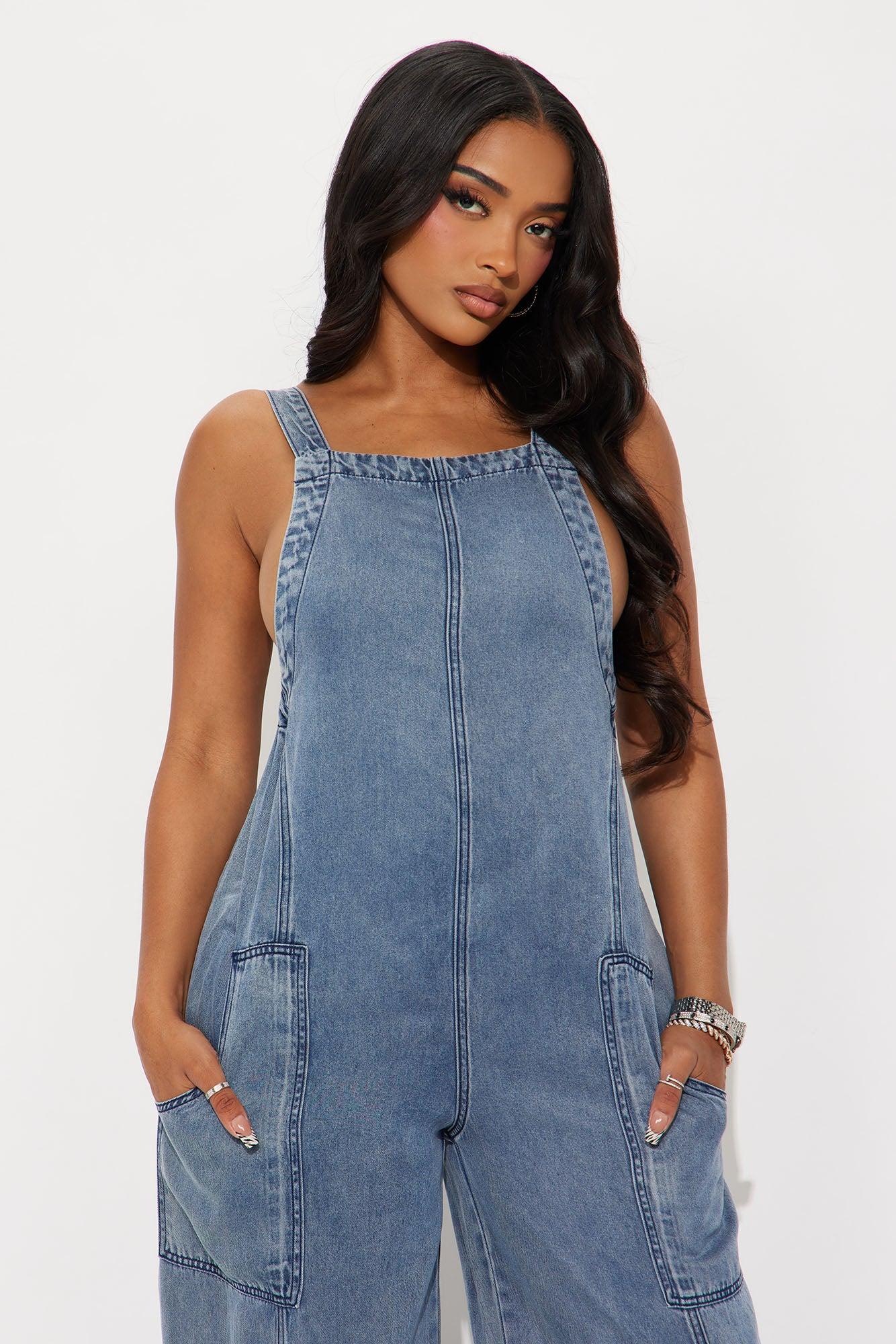 Katarina Washed Jumpsuit - Medium Wash Female Product Image