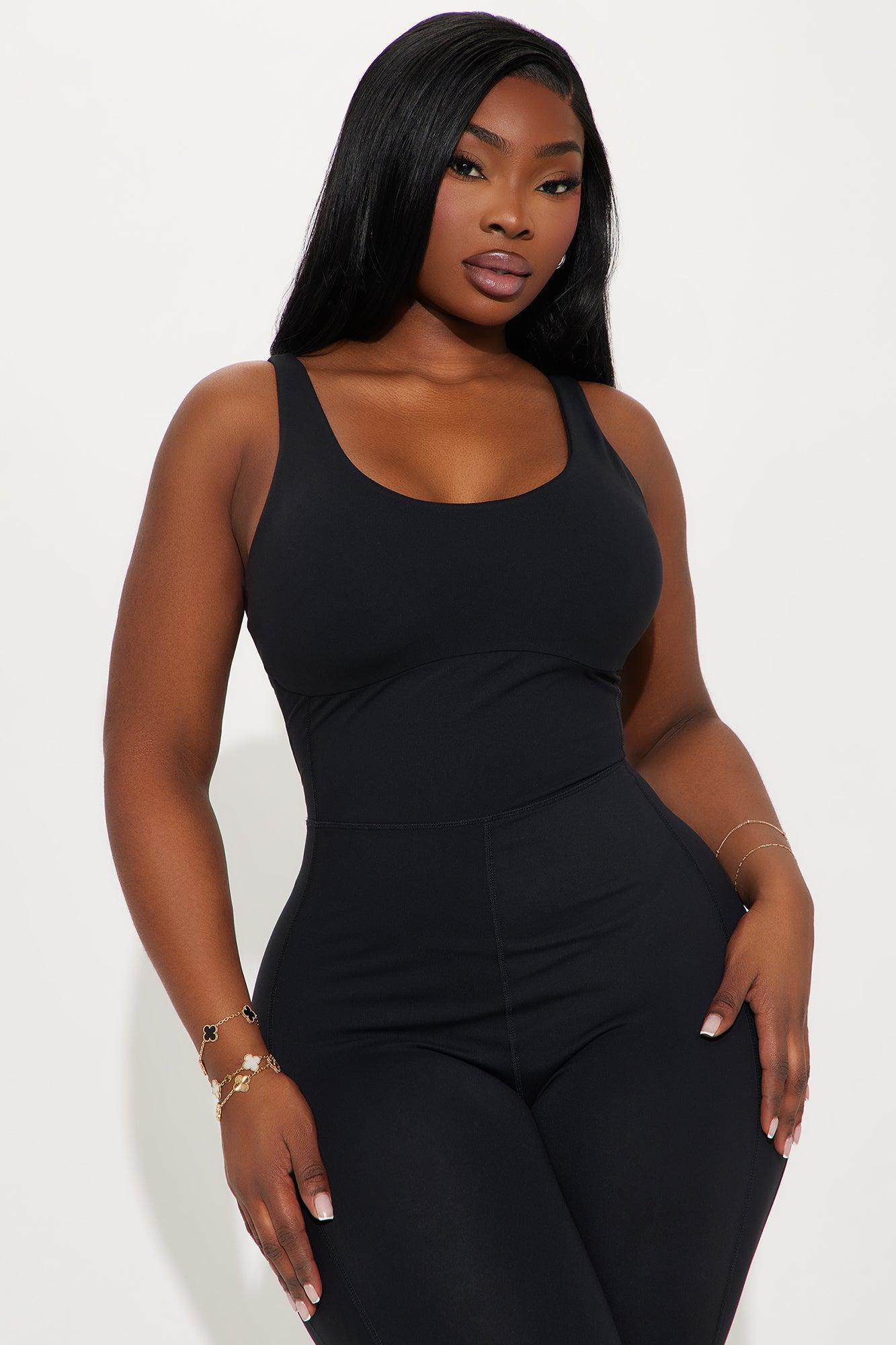 Stretch & Shine Super Soft Active Jumpsuit - Black Product Image