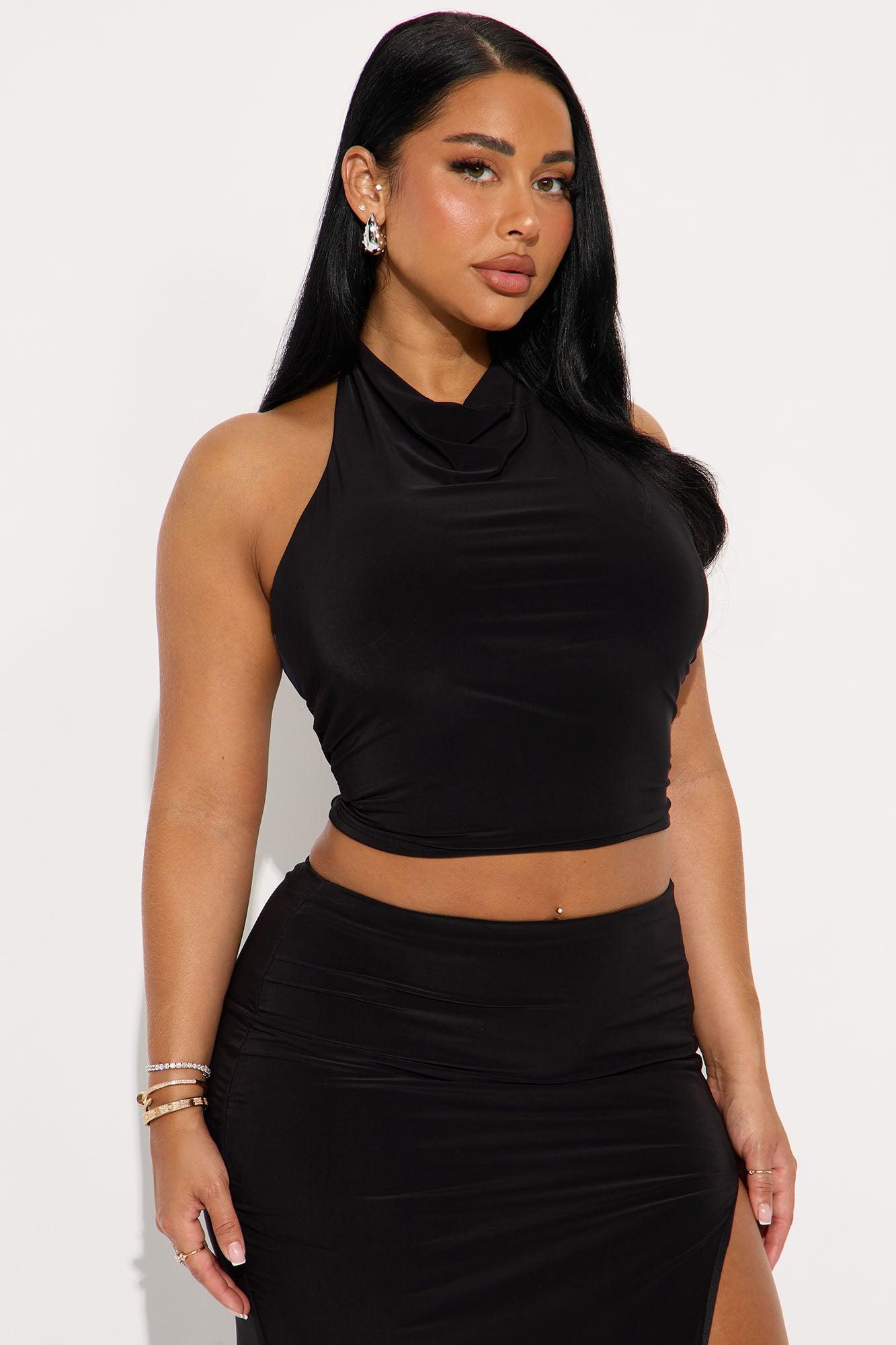 Remember Me Always Halter Skirt Set - Black Female Product Image