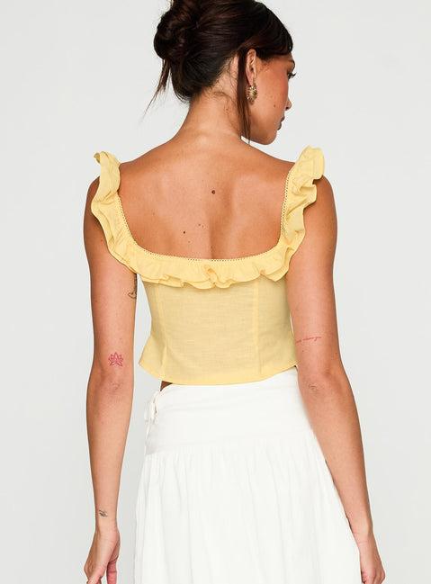 Isadoria Frill Top Yellow Product Image