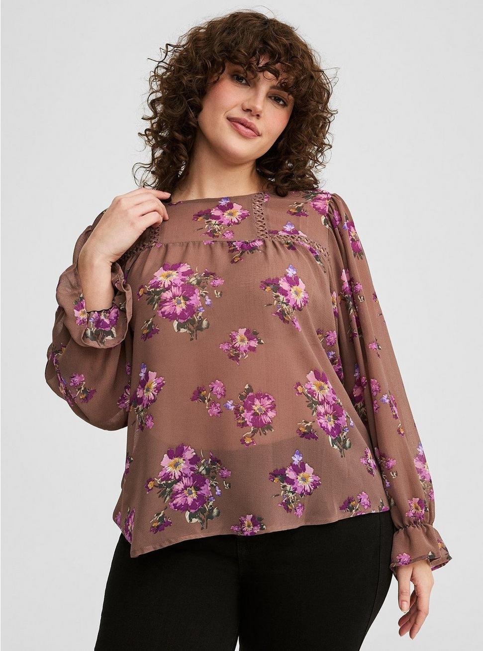 Chiffon Trim Inset Top Product Image