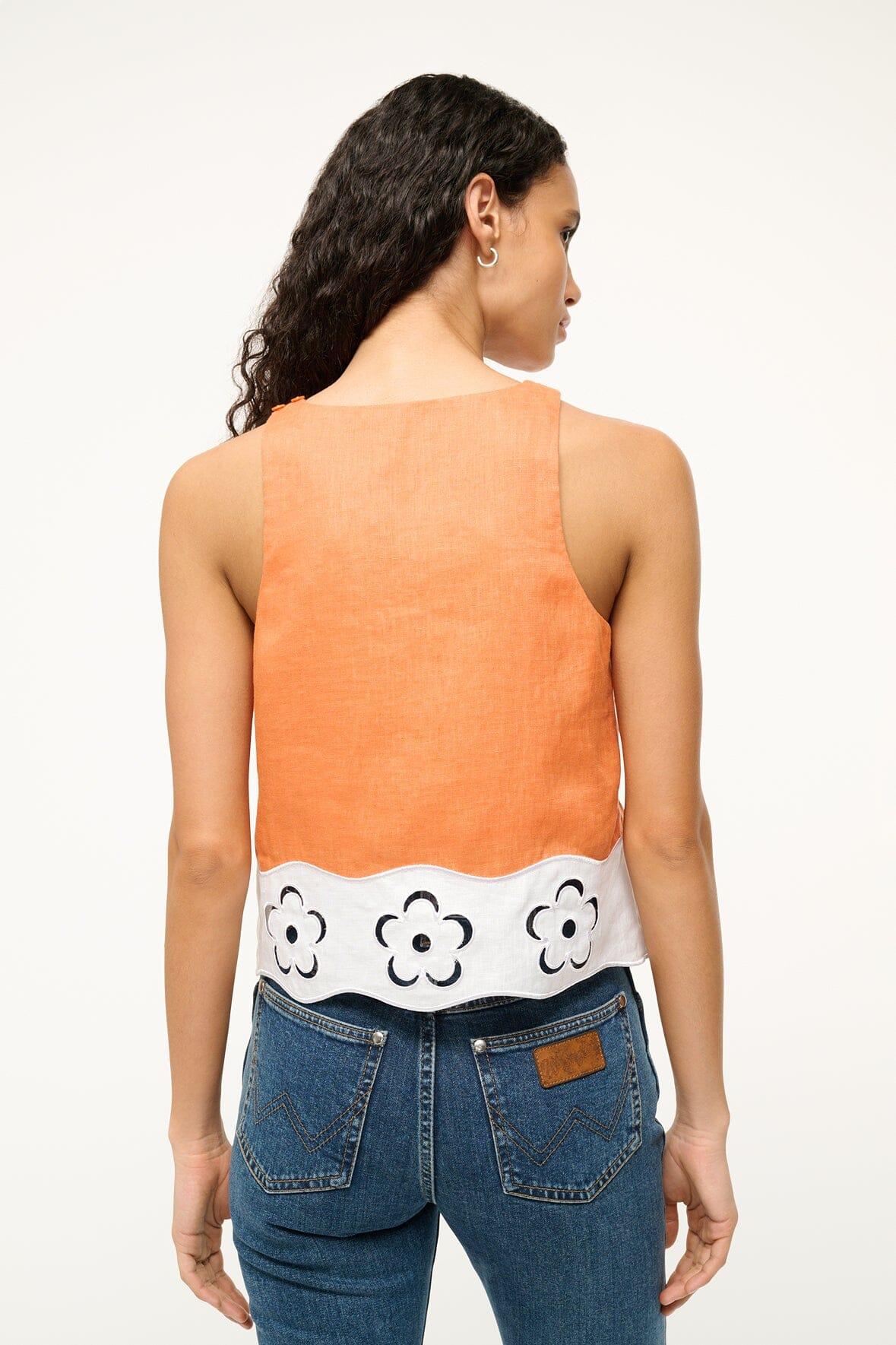 MIKA LINEN TOP | APRICOT WHITE Product Image