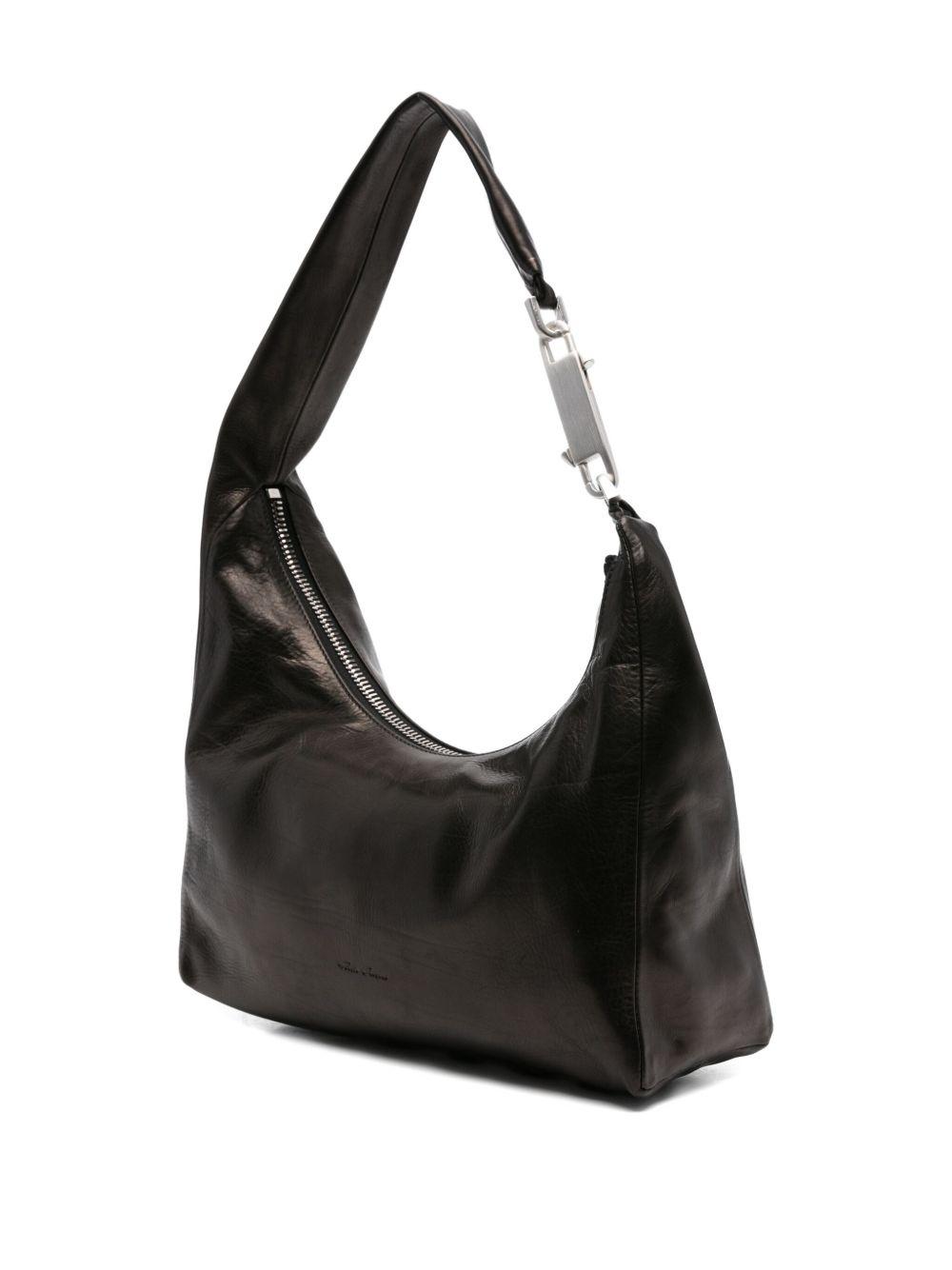 leather zip shoulder bag Product Image