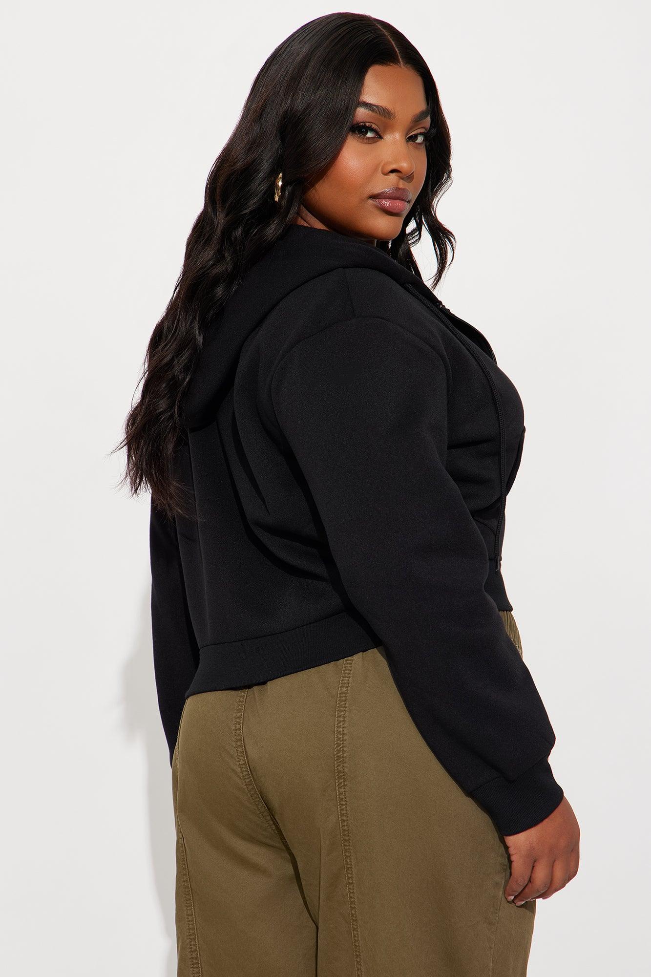 Kinsley Cropped Hoodie - Black Product Image