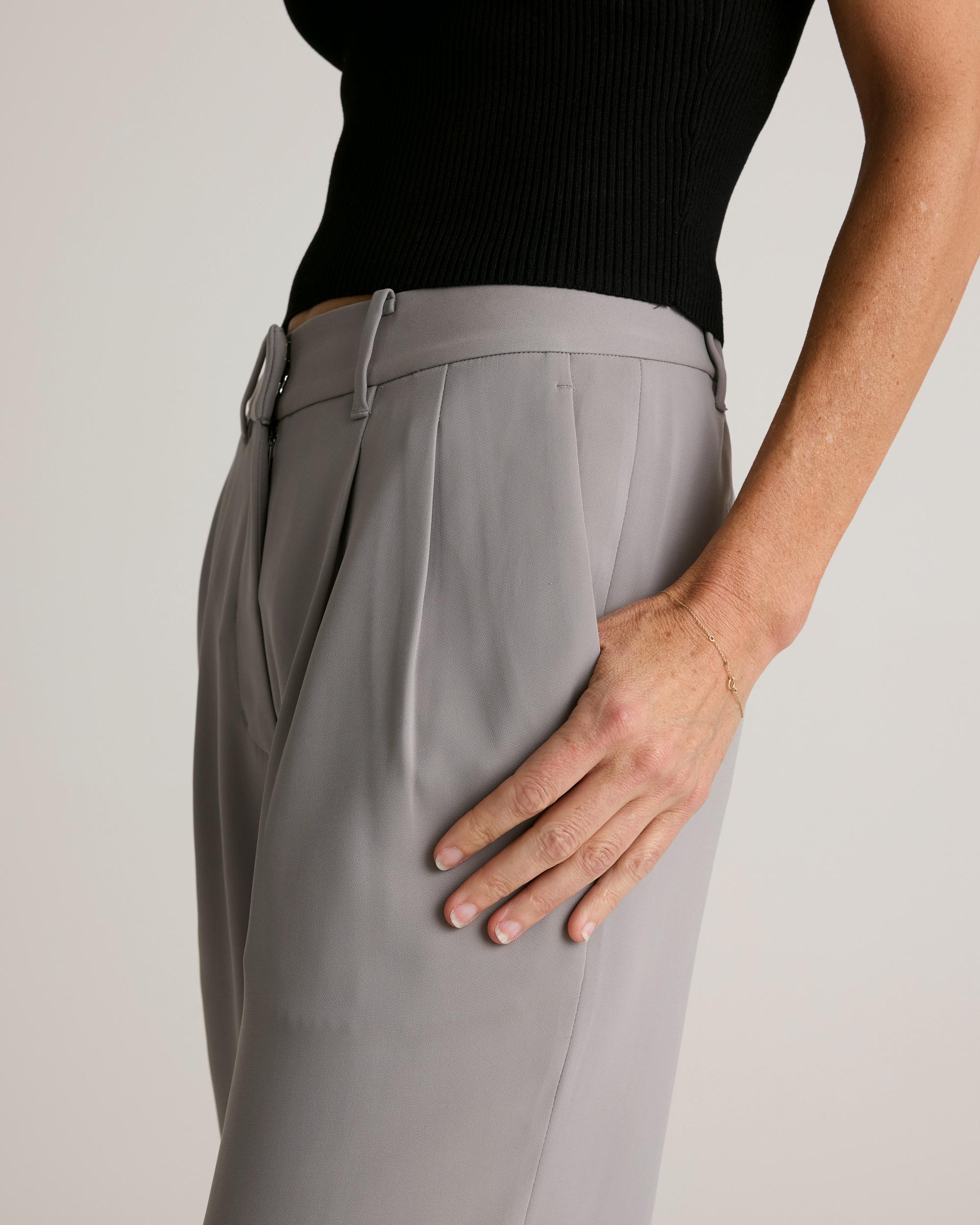 Quince | Women's Stretch Crepe Pleated Wide Leg Pants Recycled Polyester Product Image