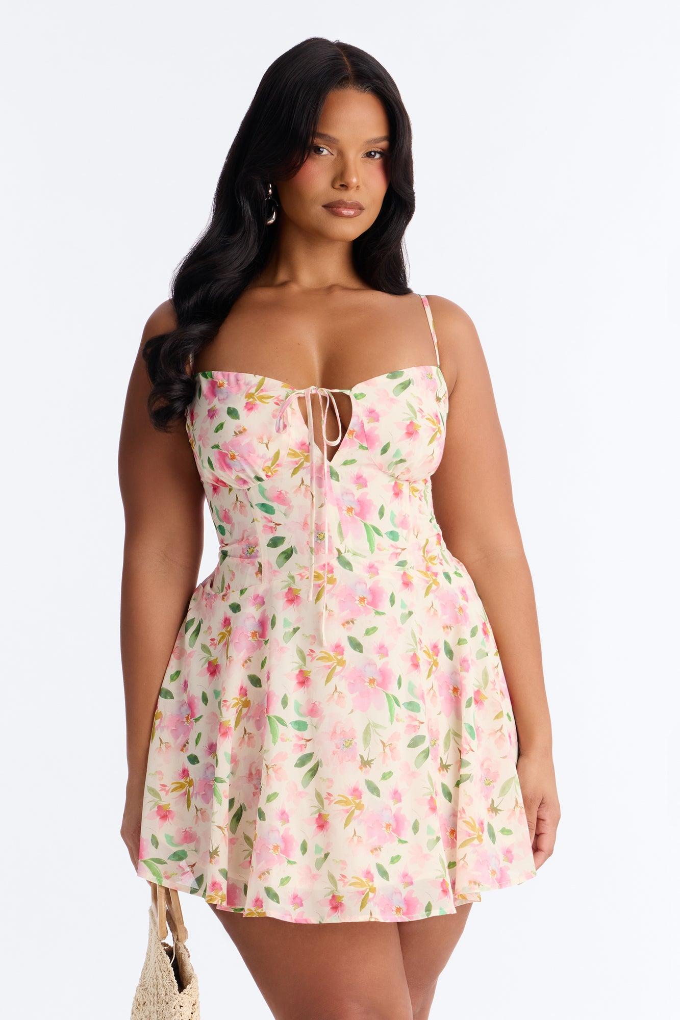 Christie Floral Mini Dress - Pink/combo Female Product Image