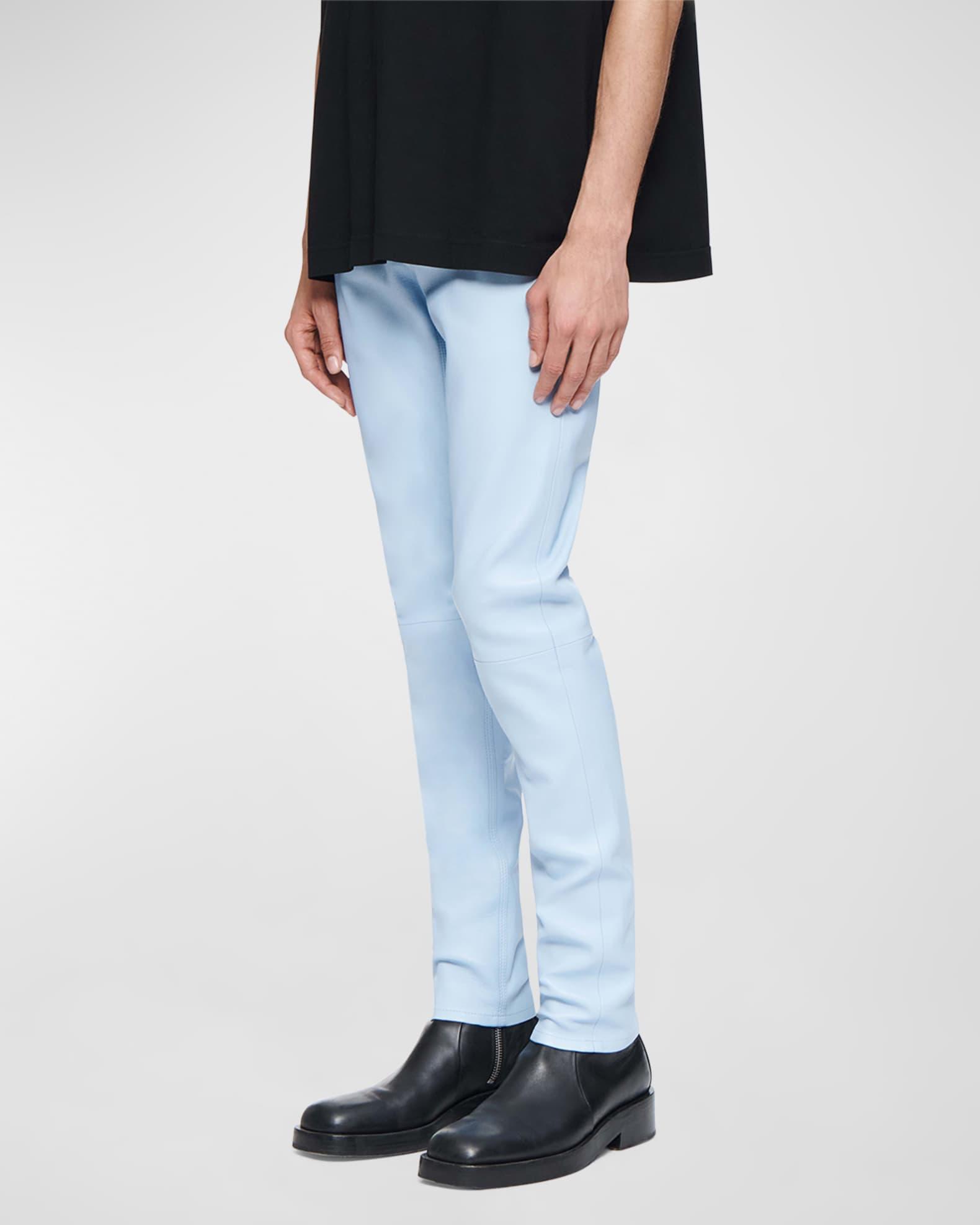 Mens Stretch Leather Skinny Pants Product Image