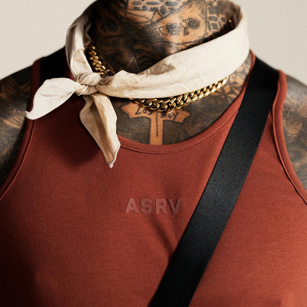 0809. Supima® Mesh Panel Training Singlet - Brick Product Image