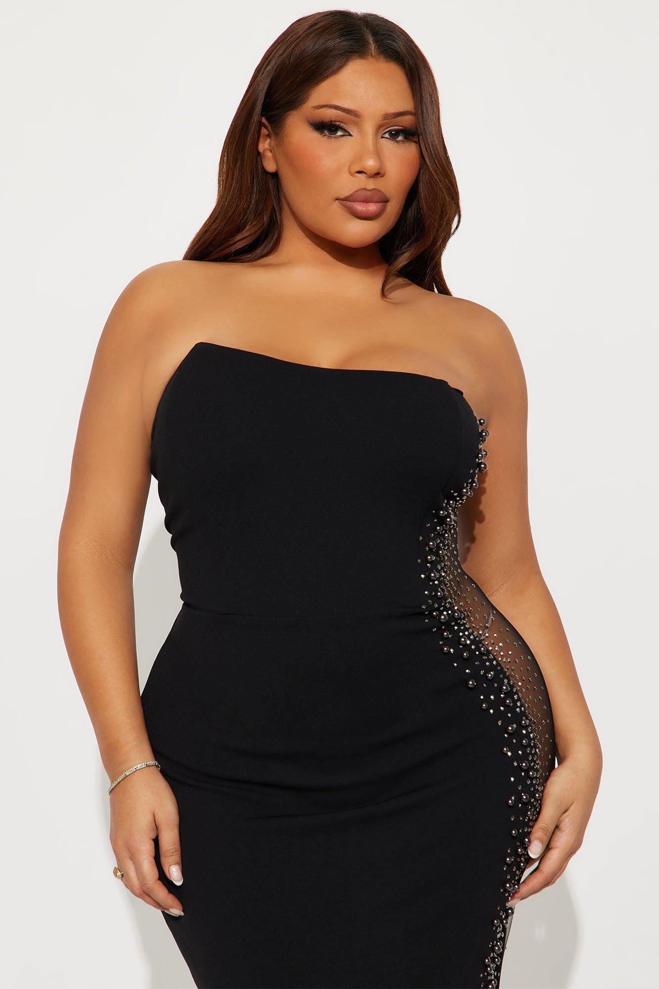 Heart Eyes Embellished Maxi Gown - Black Female Product Image