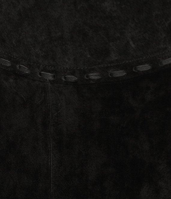 Scully Western Suede Leather High Rise Wrap Fringe Midi Skirt Product Image