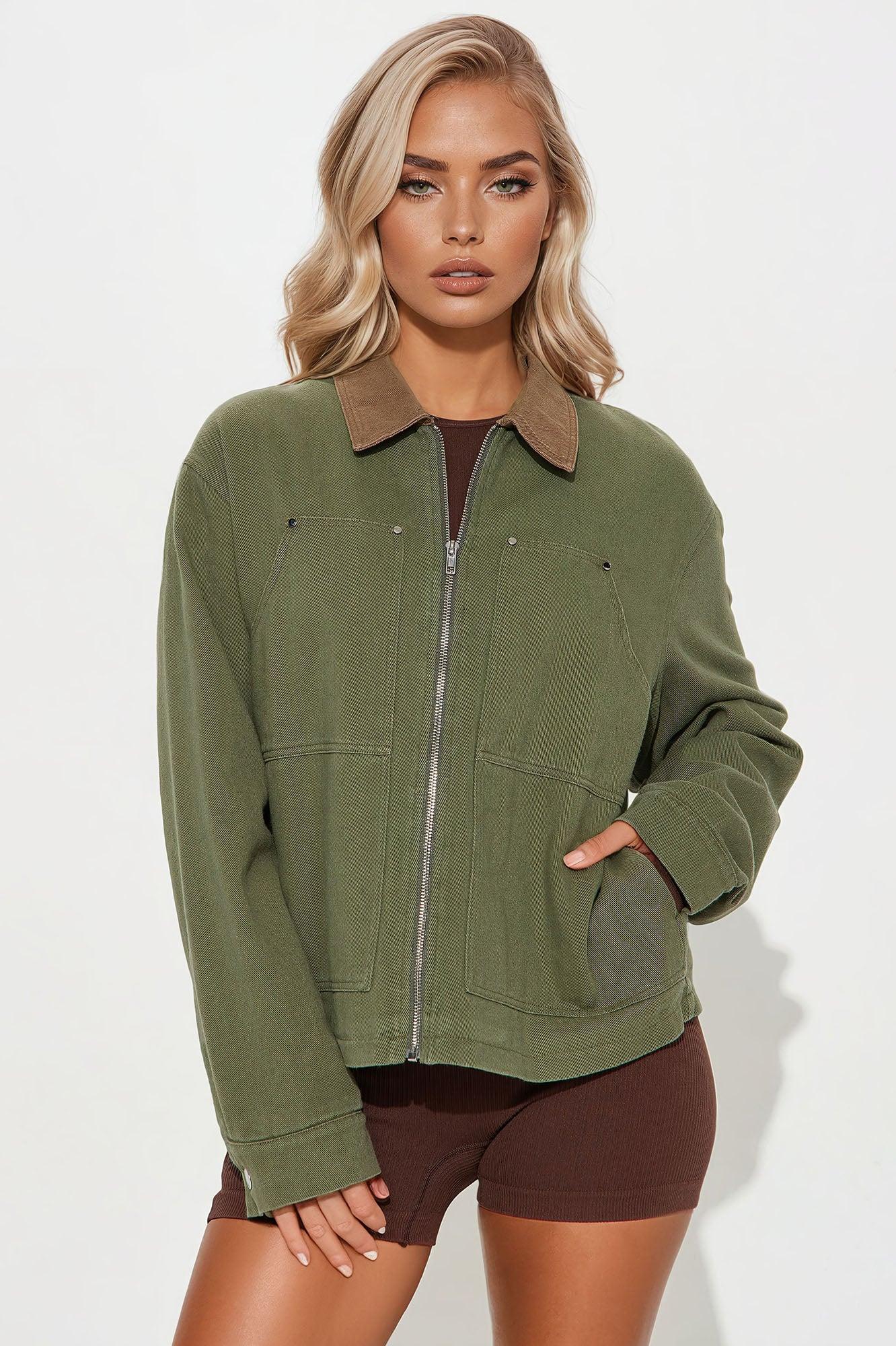 Leila Barn Jacket - Olive Female Product Image