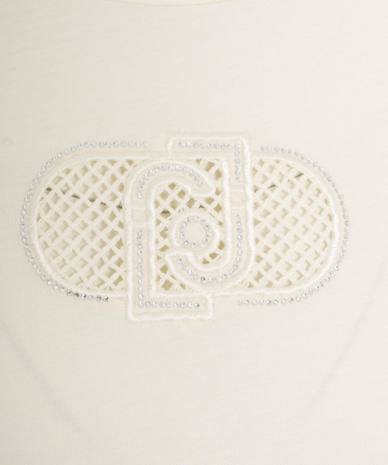 T-shirt with logo and rhinestones Product Image