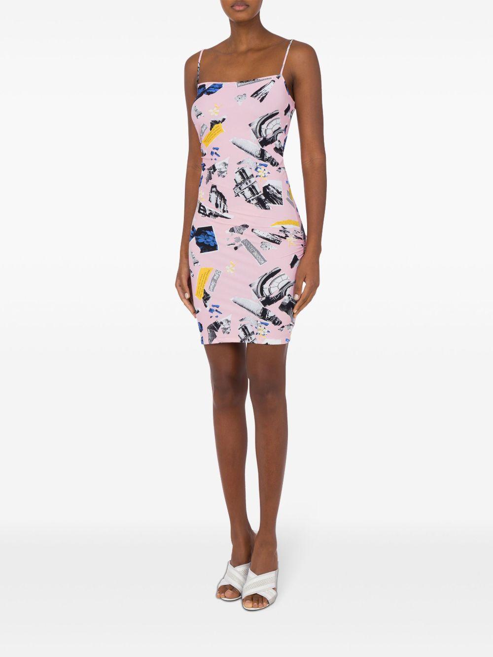 collage-print mini dress Product Image