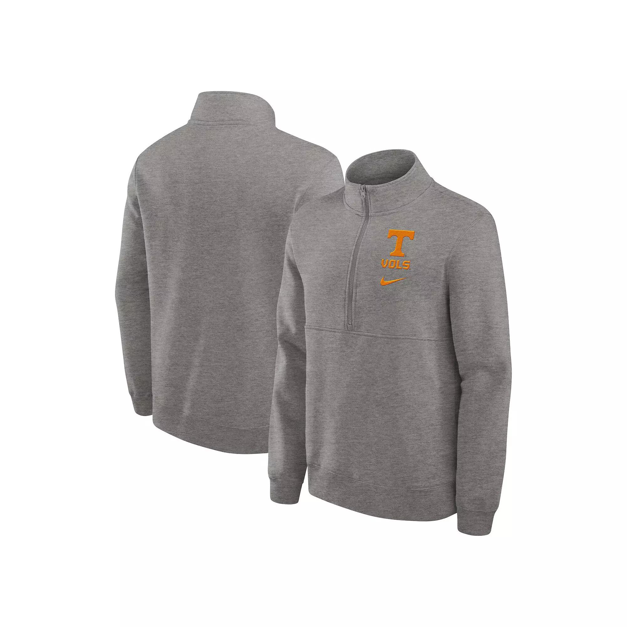 Men's Nike Heather Gray Florida State Seminoles Primetime Club Half-Zip Sweatshirt,  Product Image