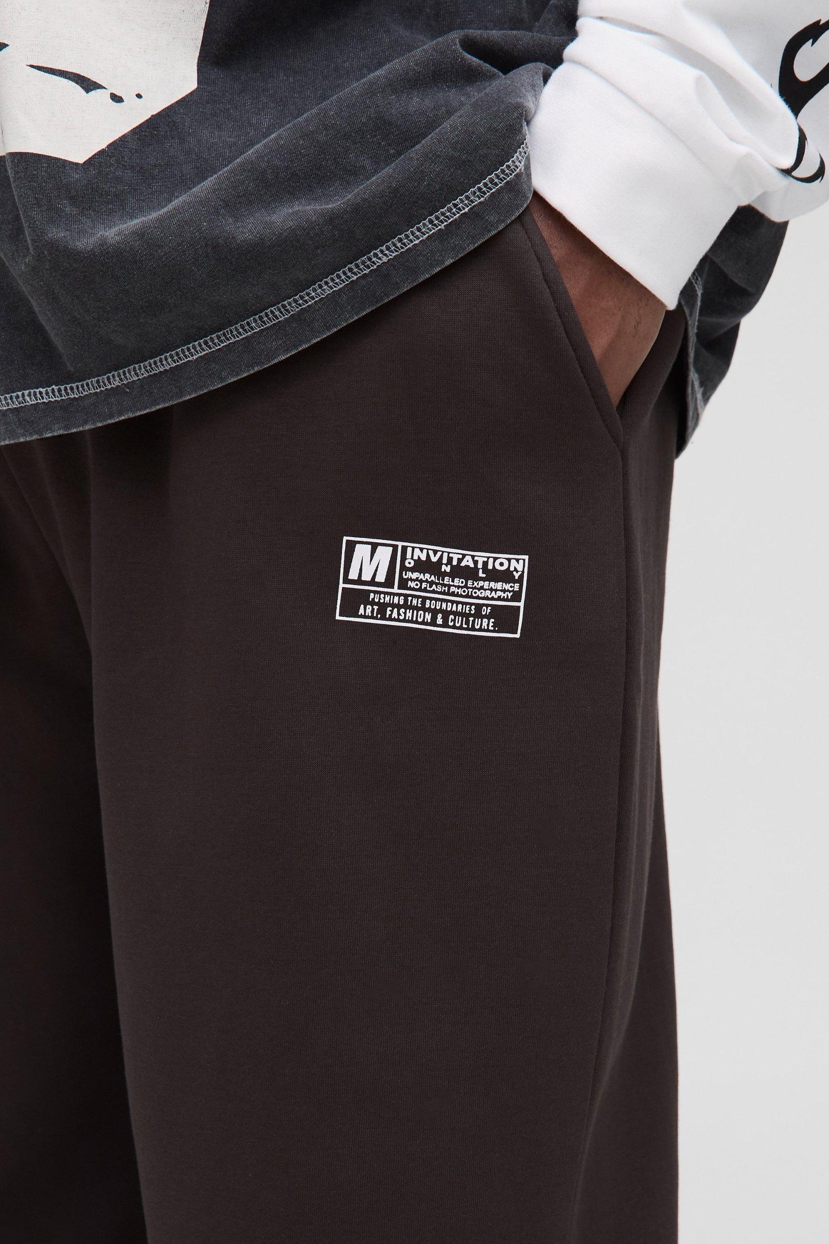 Plus Wide Leg Tie Cuff Double Waistband Sweatpants | boohooMAN USA Product Image