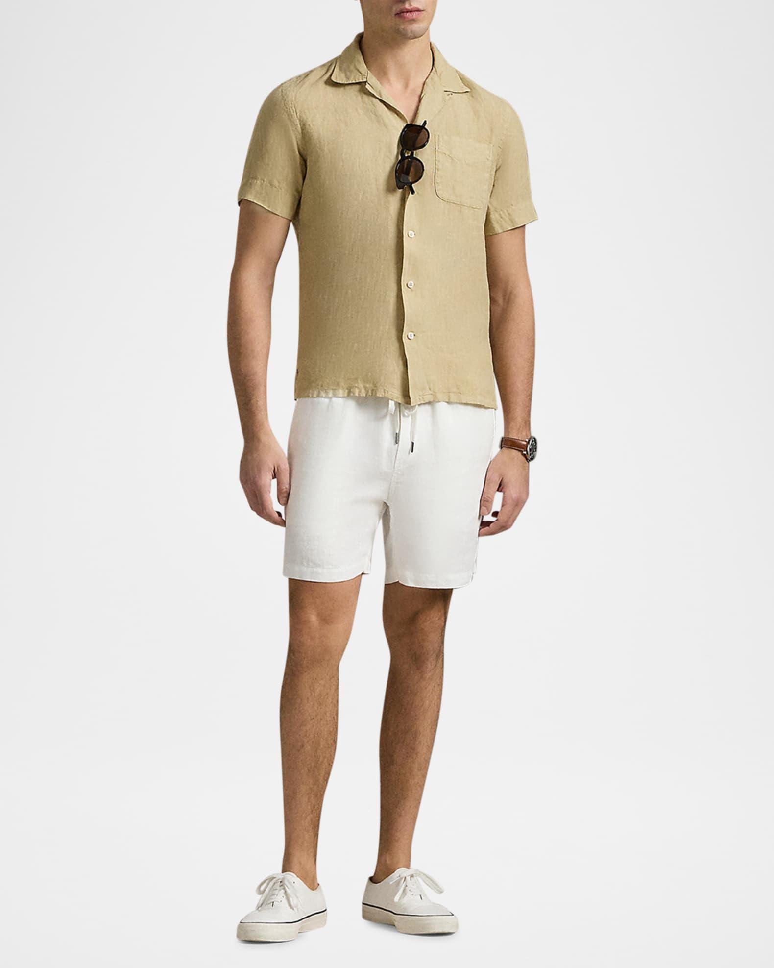 Mens Classic-Fit Slub Linen Camp Shirt Product Image