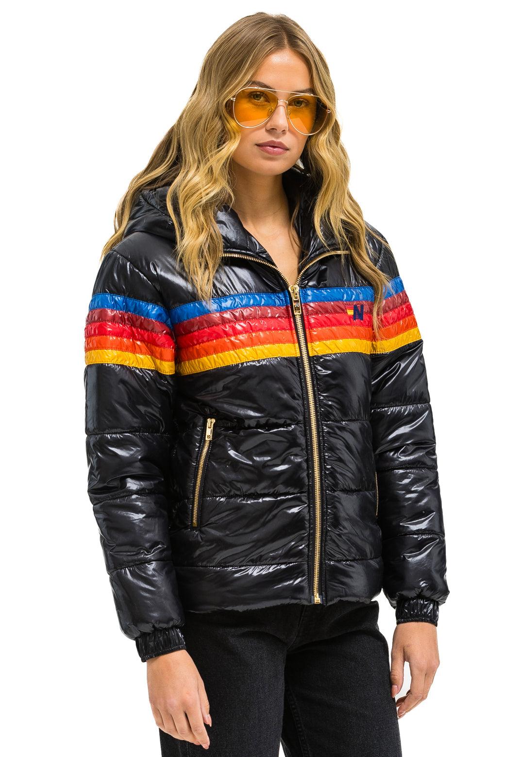 5 STRIPE TREKKER JACKET - GLOSSY BLACK Female Product Image