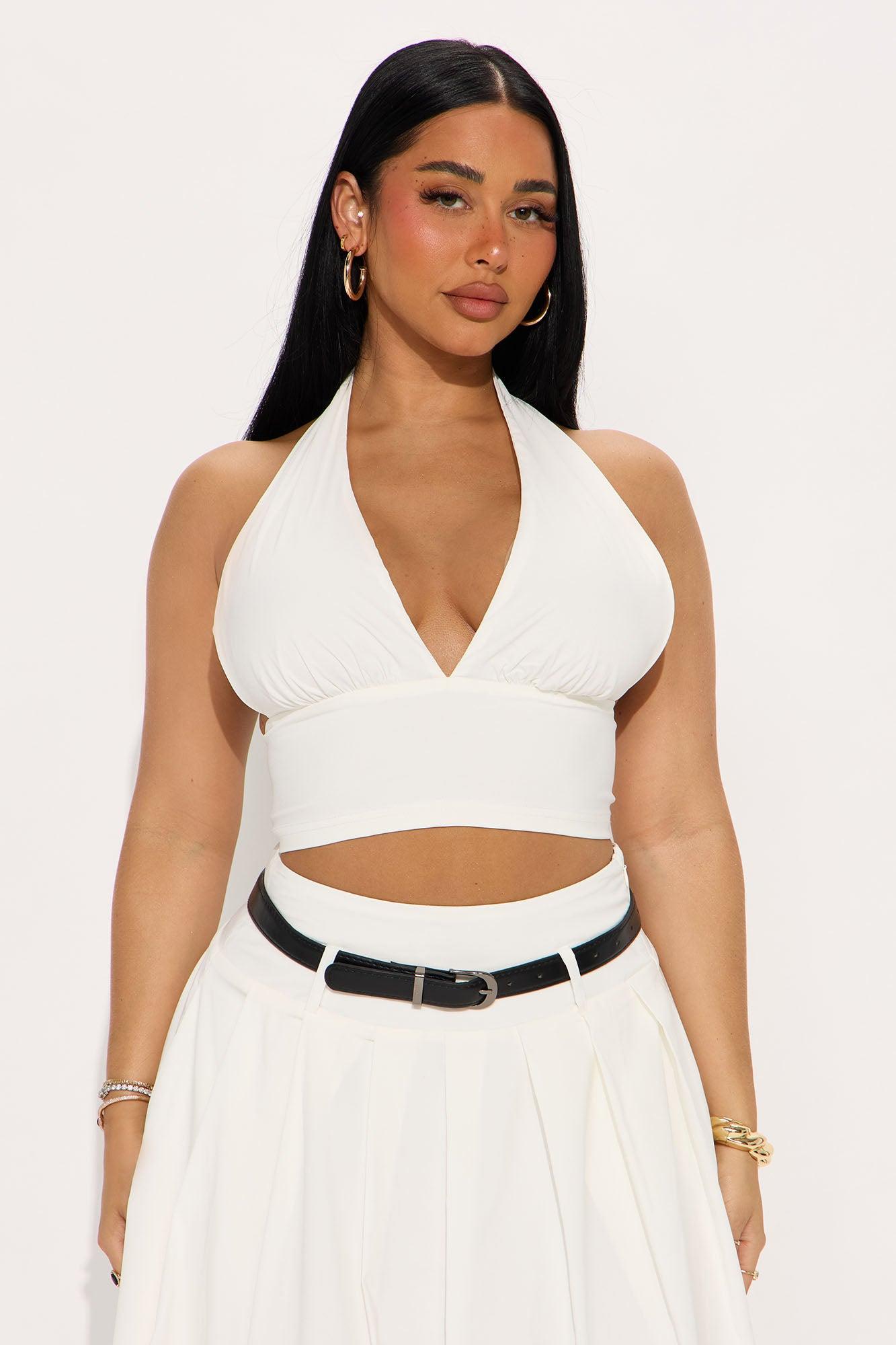 Meredith Halter Maxi Skirt Set - White Product Image