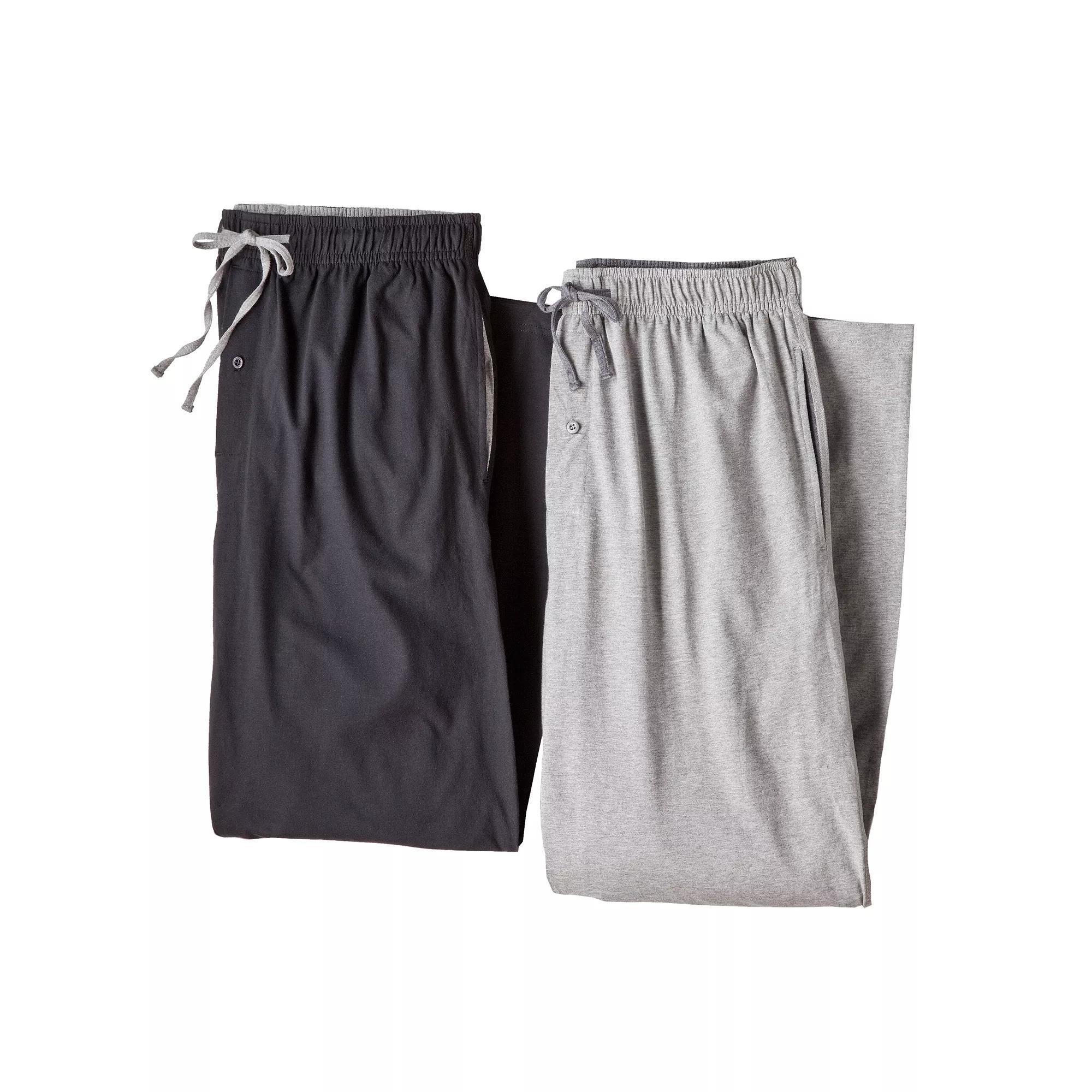 Big & Tall Hanes® 2-pack Solid Knit Pajama Pants, Men's,  Product Image