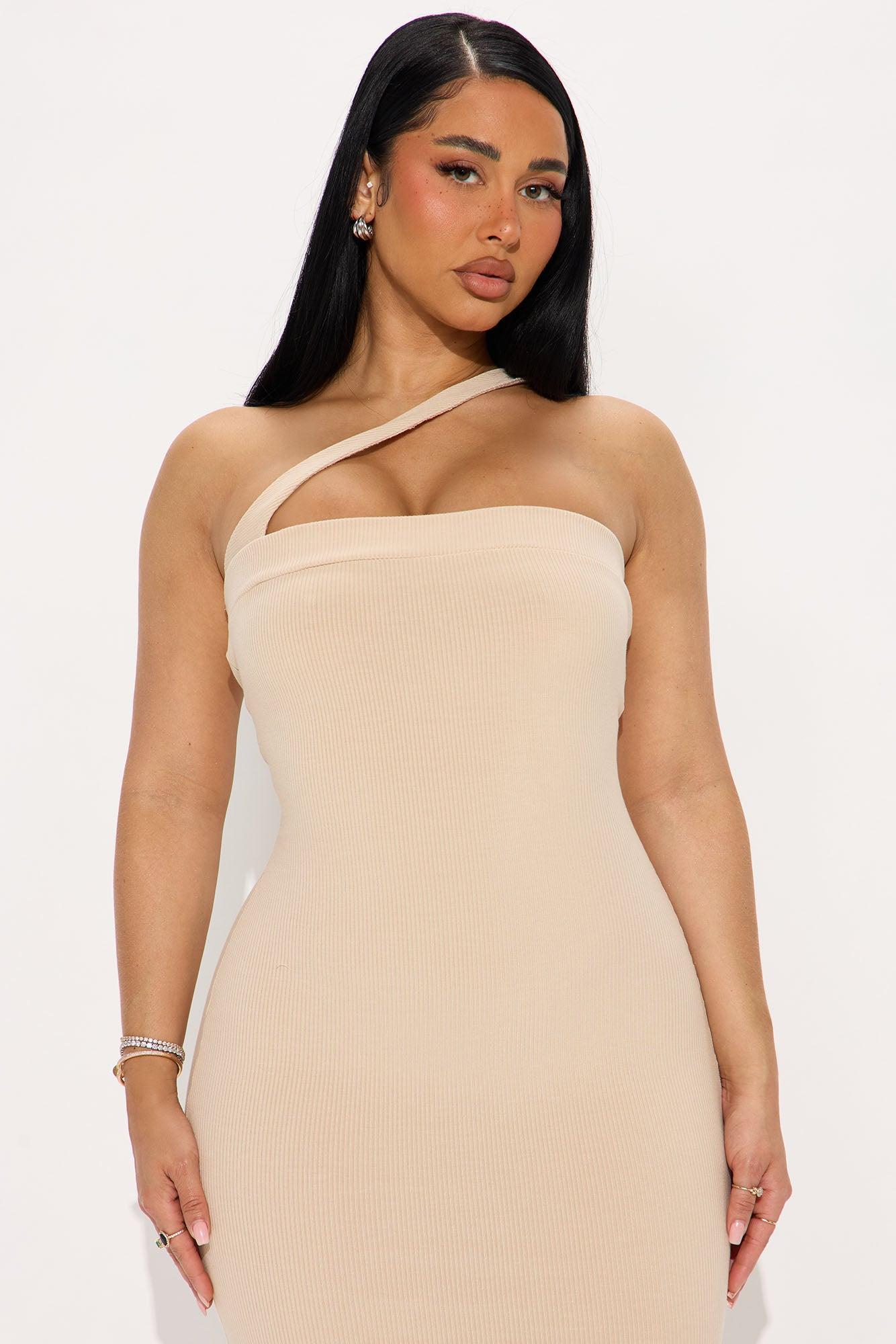 Valencia Snatched Midi Dress - Cream Female Product Image