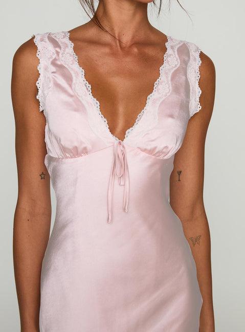 Liliya Lace Maxi Dress Pink Product Image