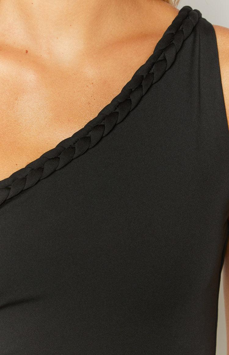 Alina Black One Shoulder Maxi Dress Product Image