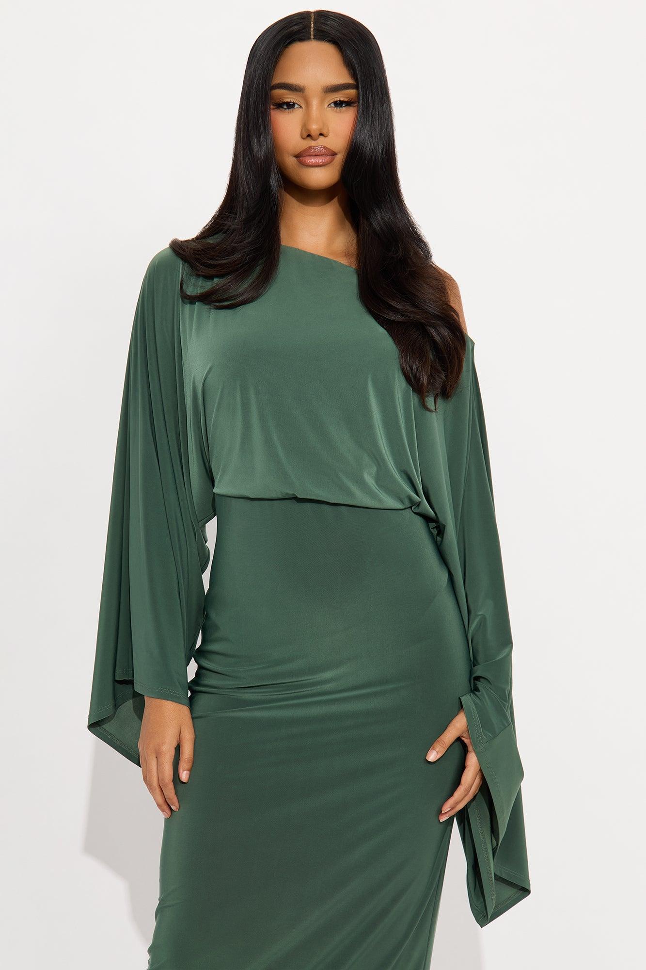 Rebecca Off Shoulder Maxi Dress - Olive Female Product Image
