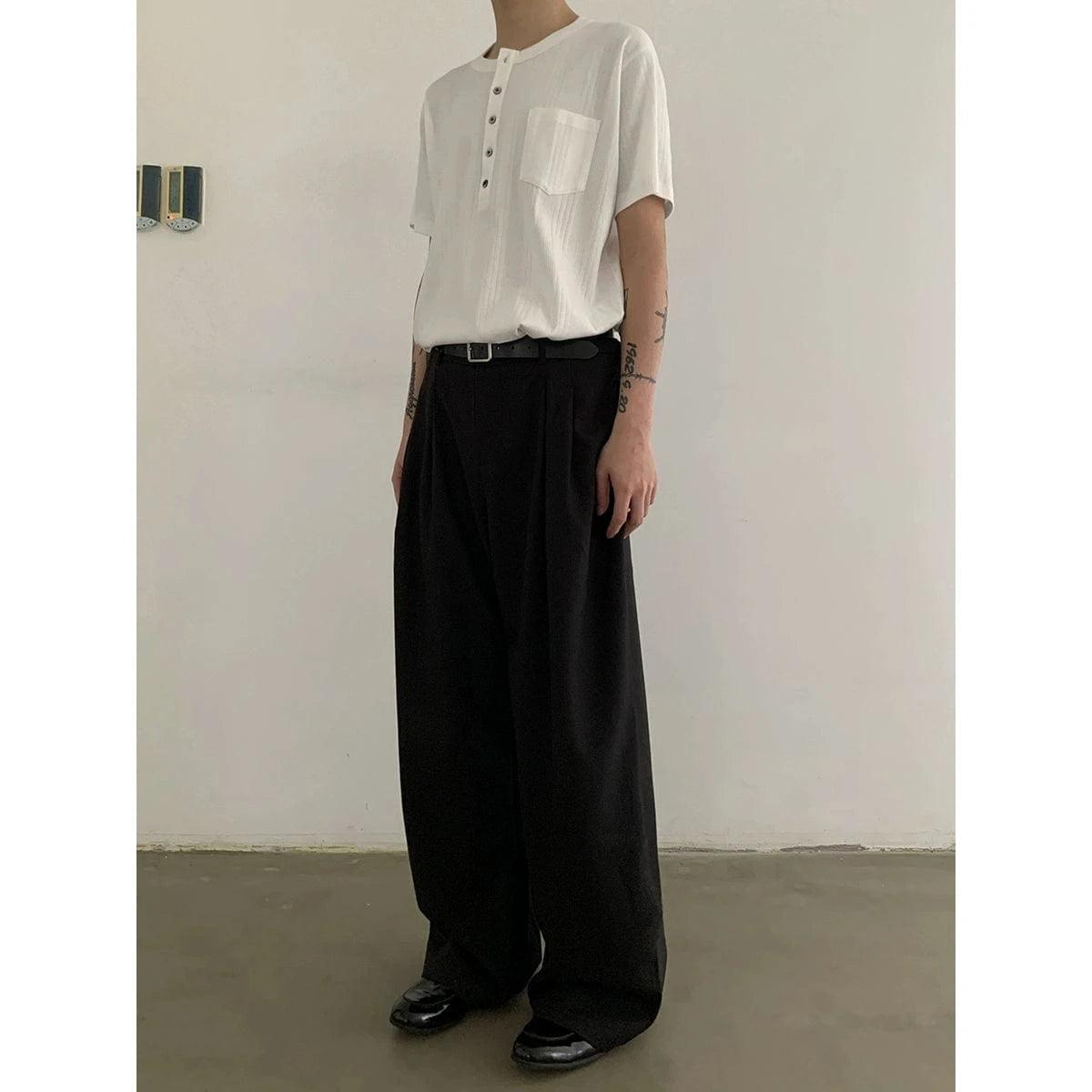 RT No. 18838 DOUBLE PLEATED CASUAL STRAIGHT PANTS Product Image