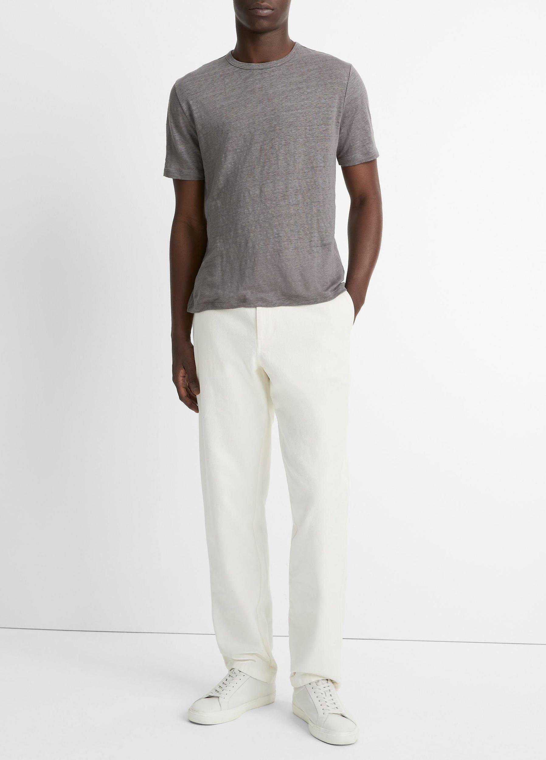 Linen Crew Neck T-Shirt Product Image