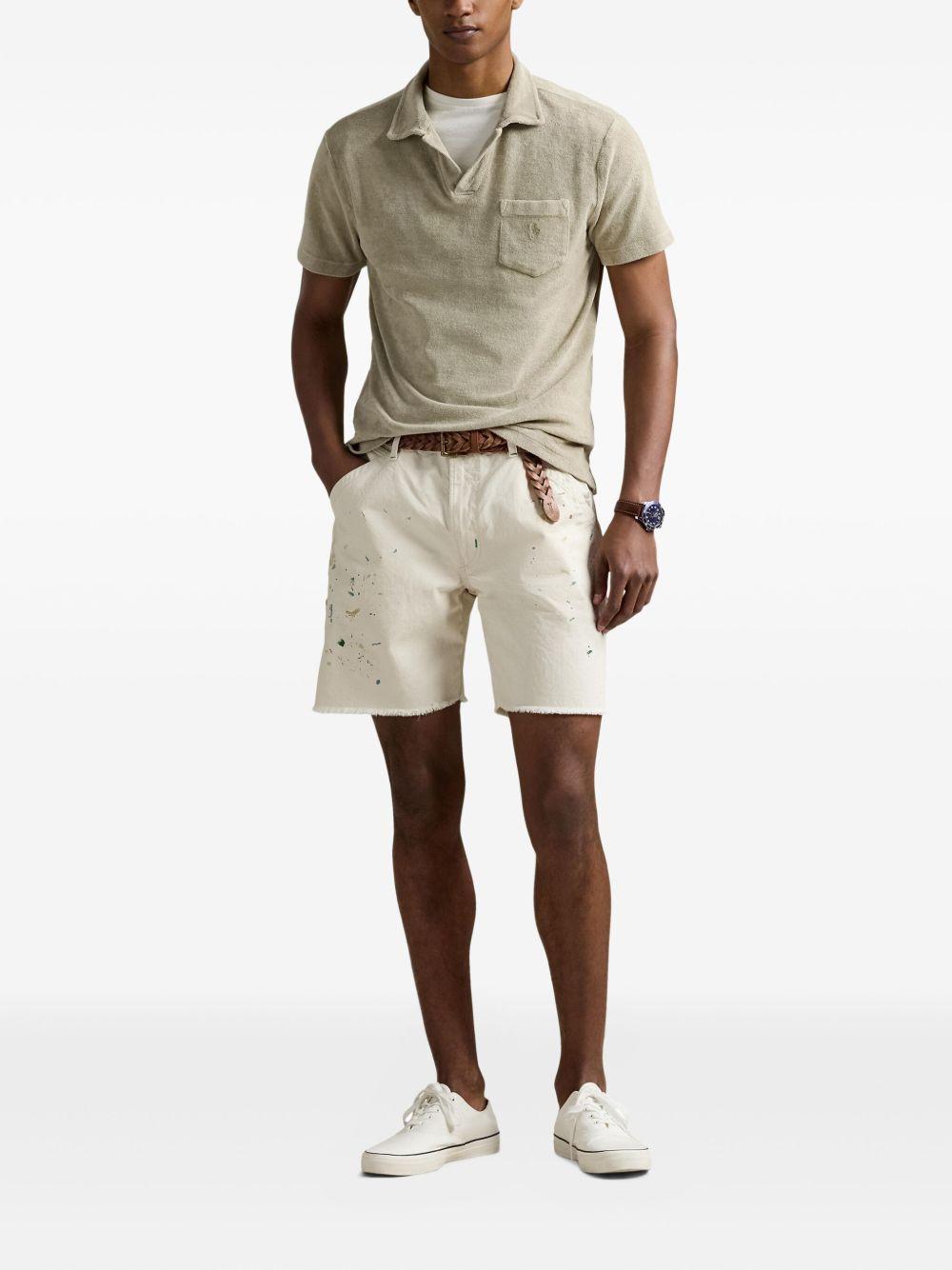 mineral-dyed terry polo shirt Product Image