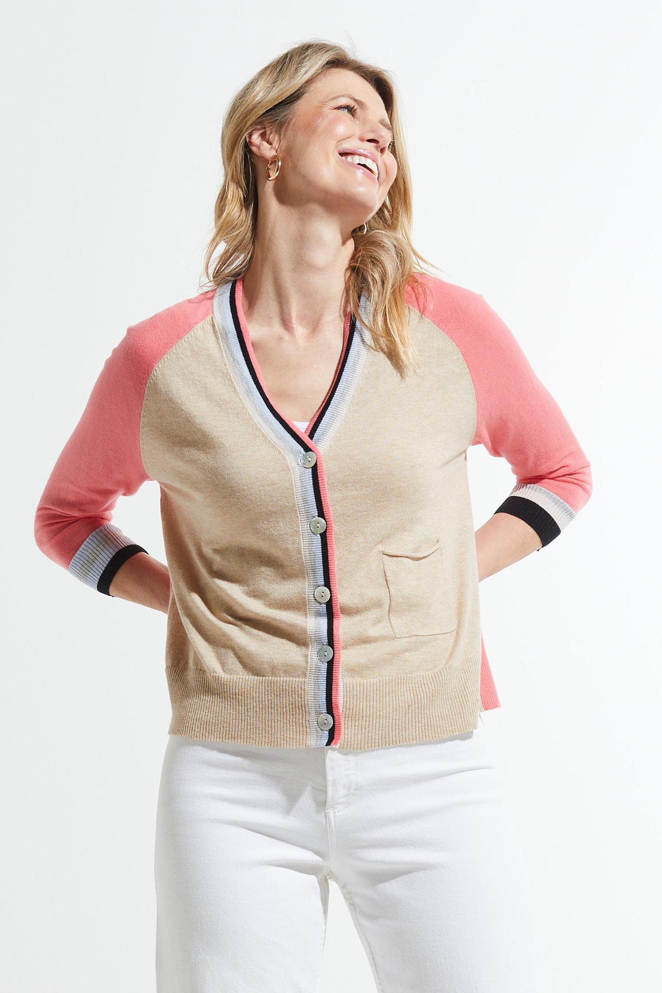 Stripe Trim Cardigan Product Image
