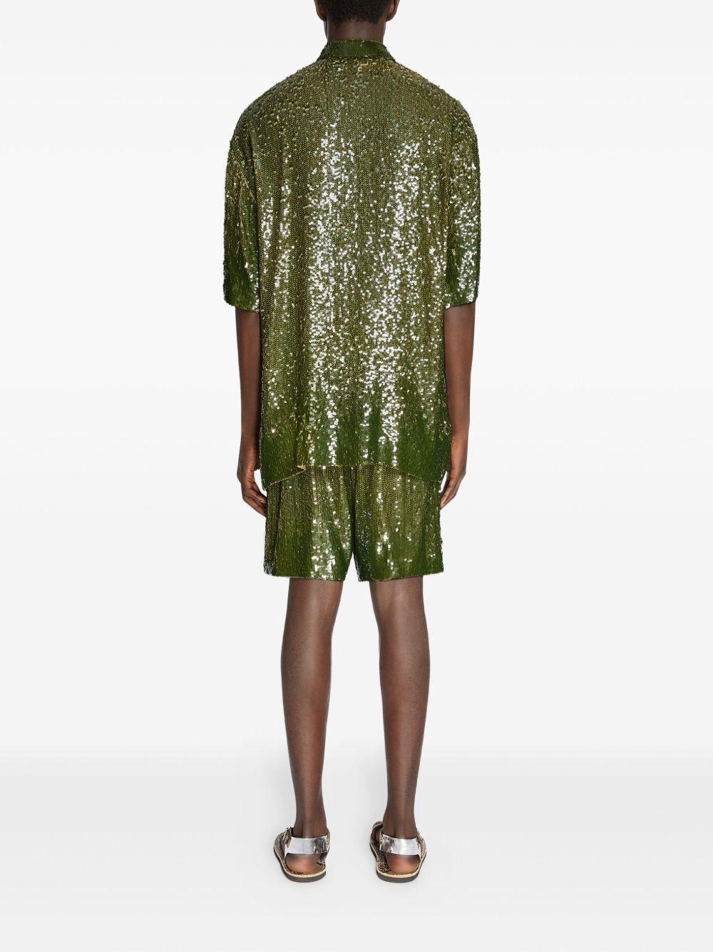 sequin-embellished short-sleeve shirt Product Image