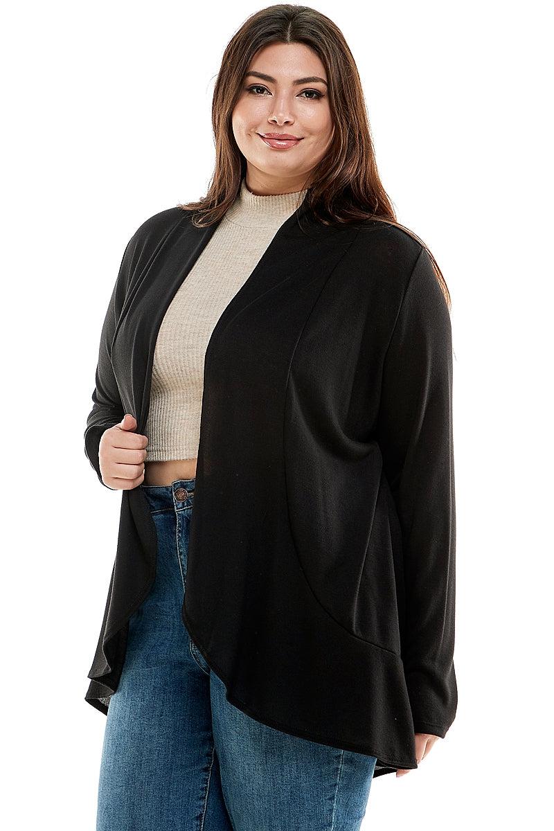 Long Sleeve Ruffled Cardigan - Plus Product Image