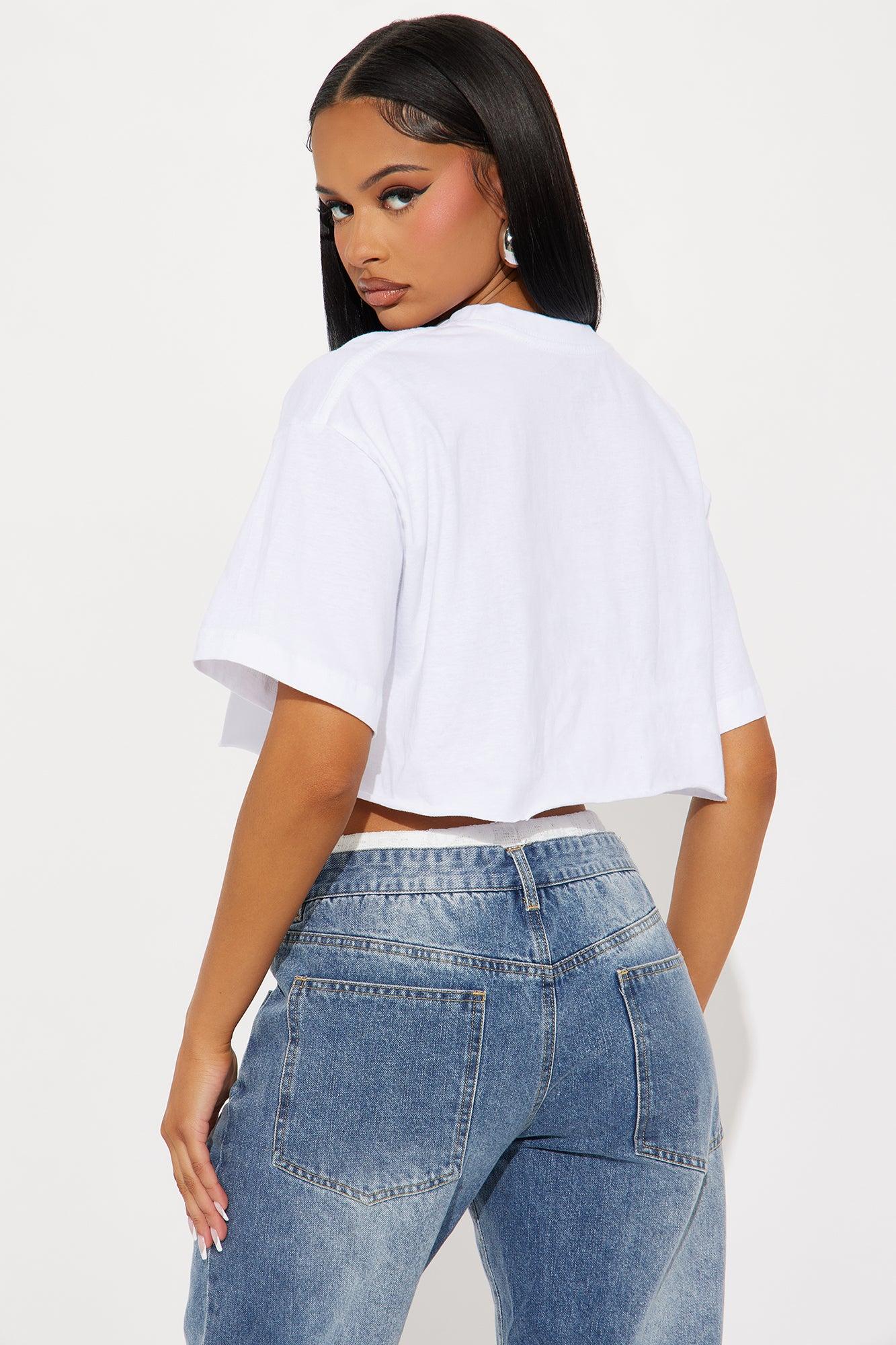 The Oversized Cropped Tee - White Product Image