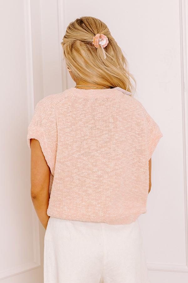 Trip To Barcelona Knit Top in Light Peach Product Image