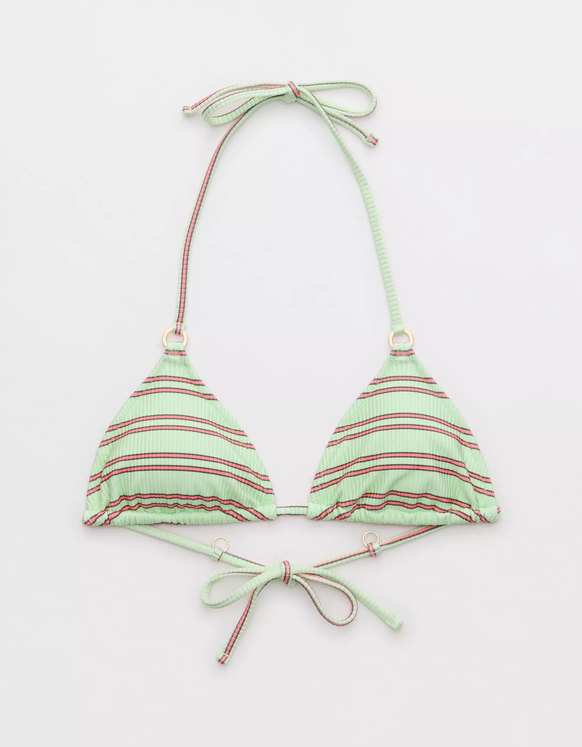 Aerie Shine Rib String Triangle Bikini Top Product Image