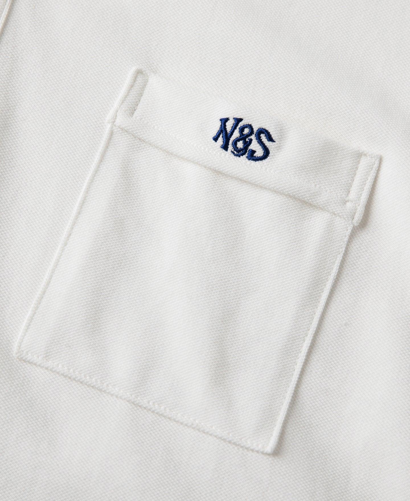 Raglan Sleeve Cotton-Piqué Polo Shirt - White Product Image