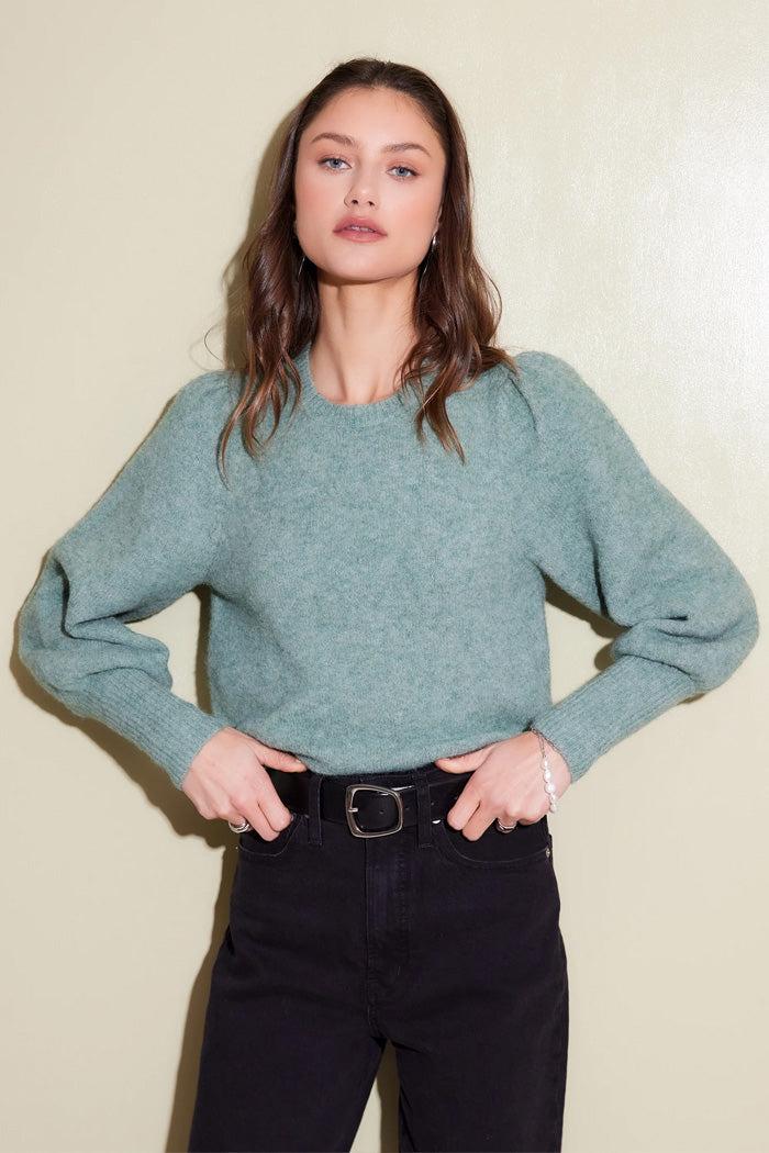 Shirred Sleeve Sweater Product Image