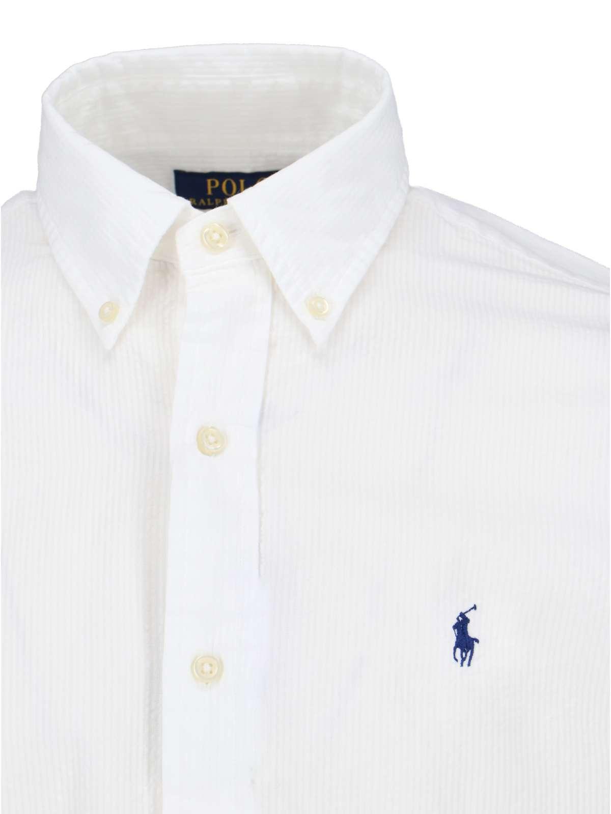 POLO RALPH LAUREN Long-sleeved Button-down Shirt With Tailored Fit In White Product Image
