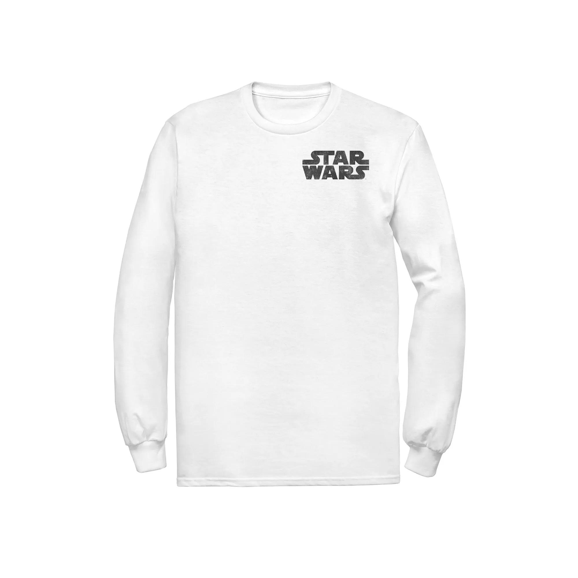 Men's Star Wars Black Out Classic Logo Vintage Tee, Size: Medium, White Product Image