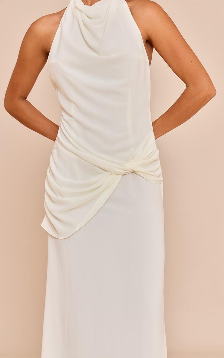 Petite Cream Chiffon Twist Maxi Dress Product Image