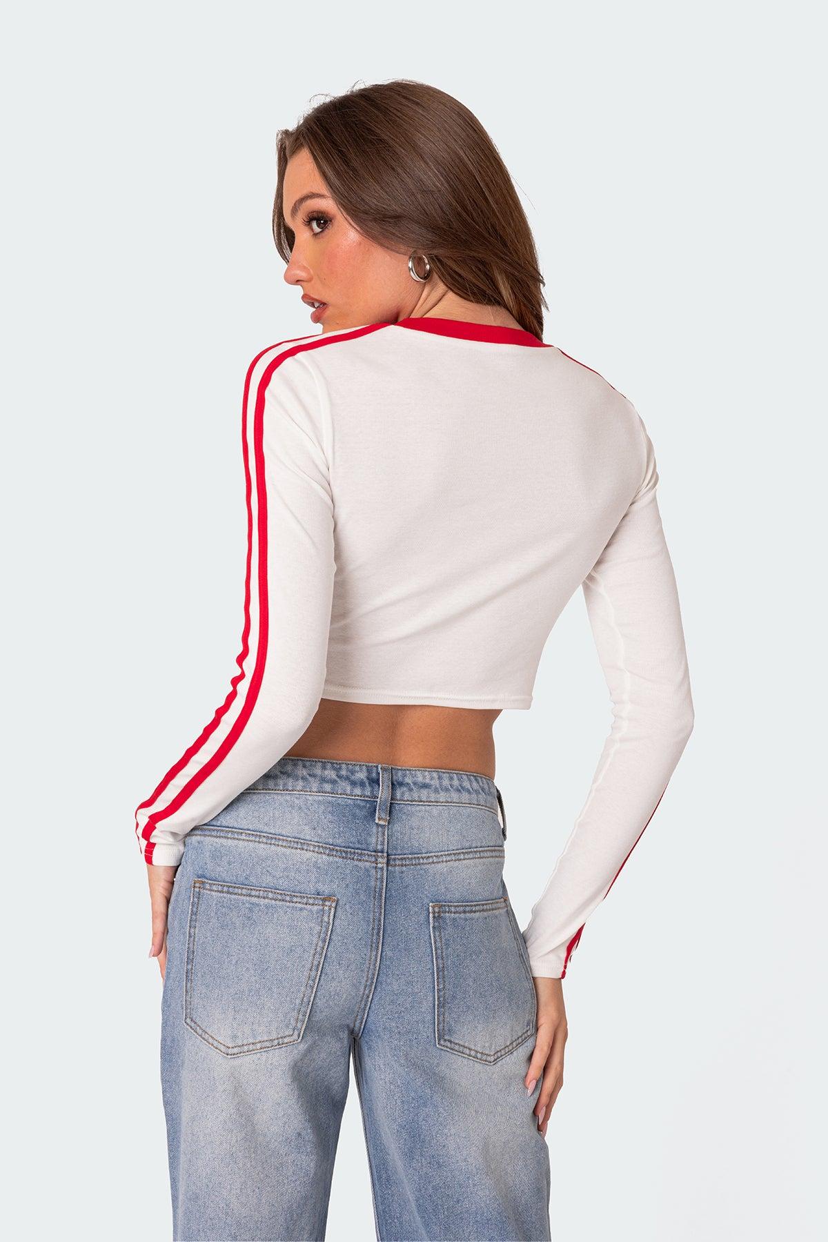 Cherry On Top Long Sleeve Cropped T Shirt Product Image