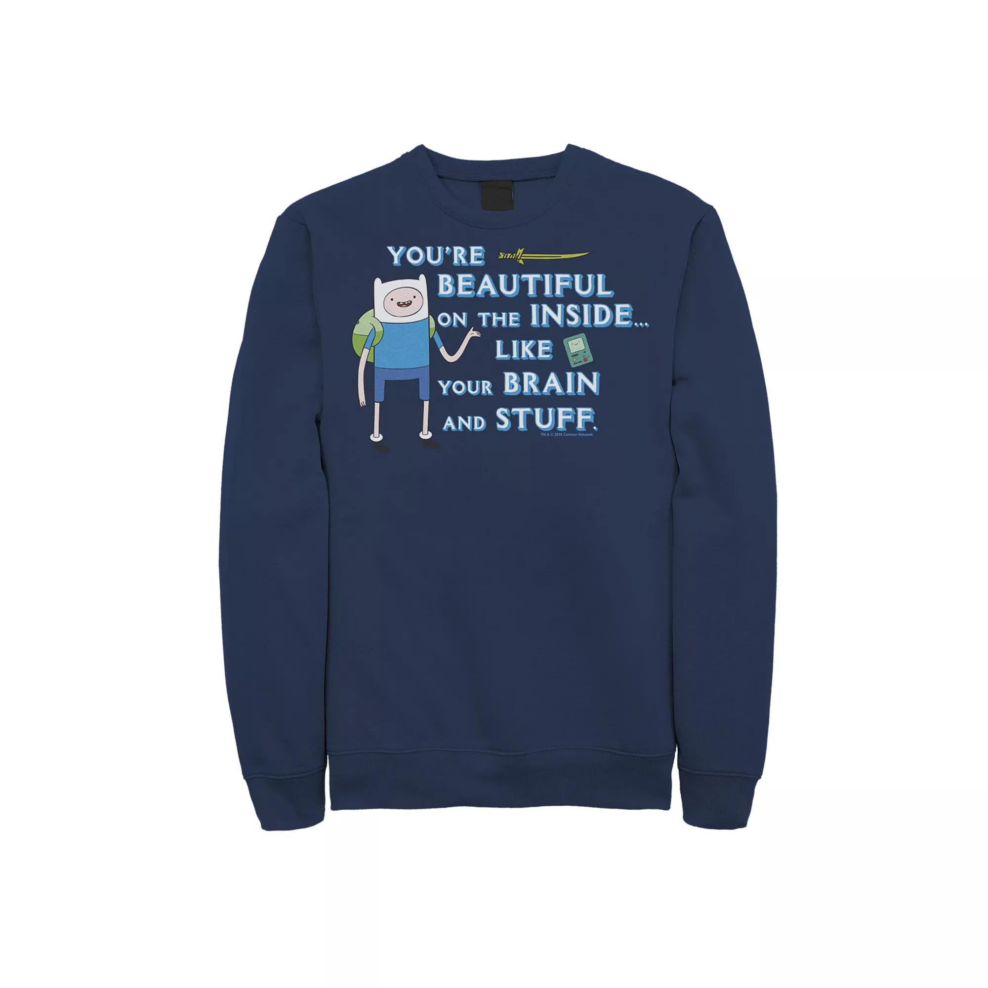Men's Adventure Time Finn You're Beautiful On The Inside Portrait Fleece,  Product Image