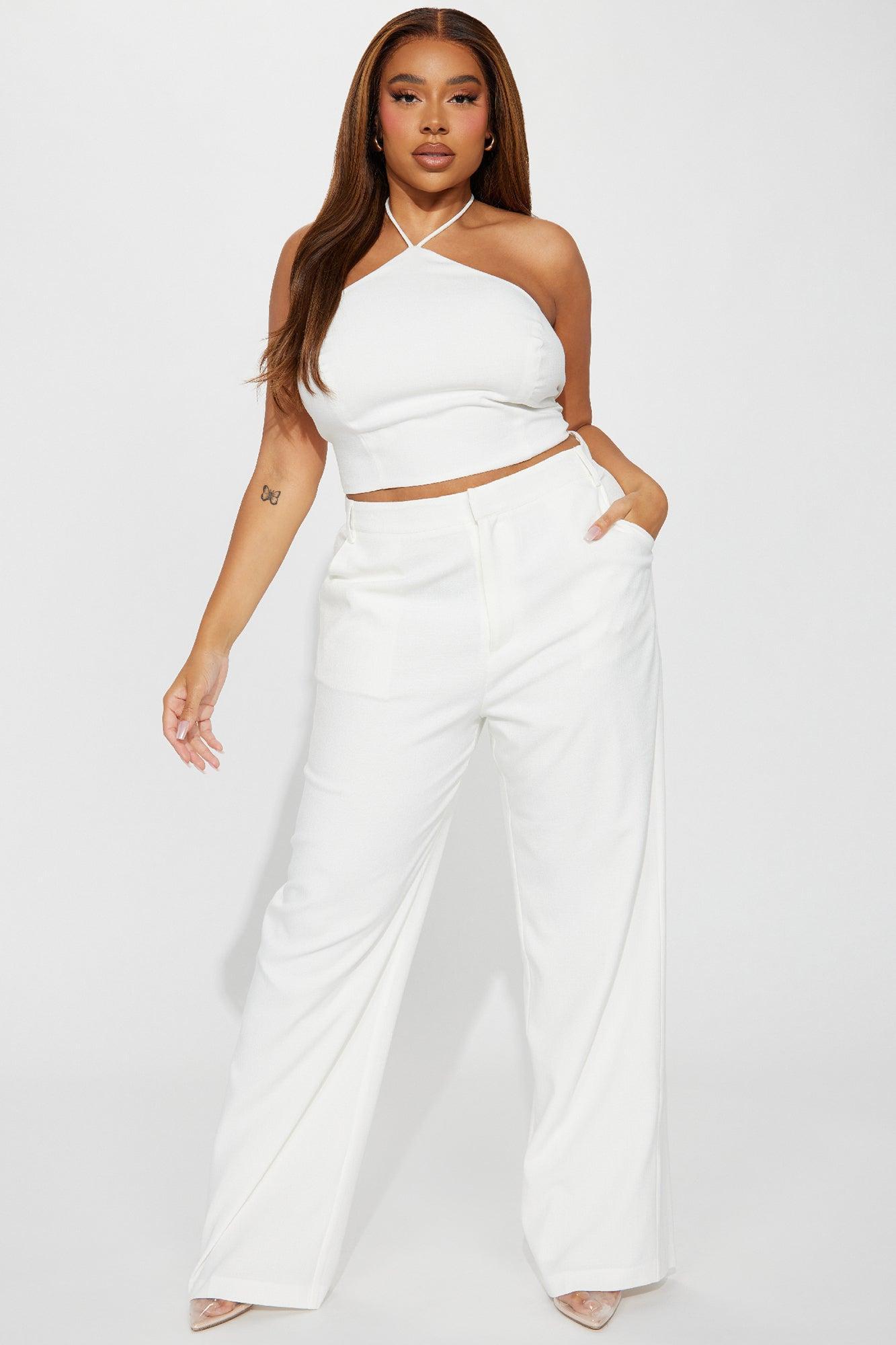 Sunset Views Linen Pant Set 33 - White Product Image