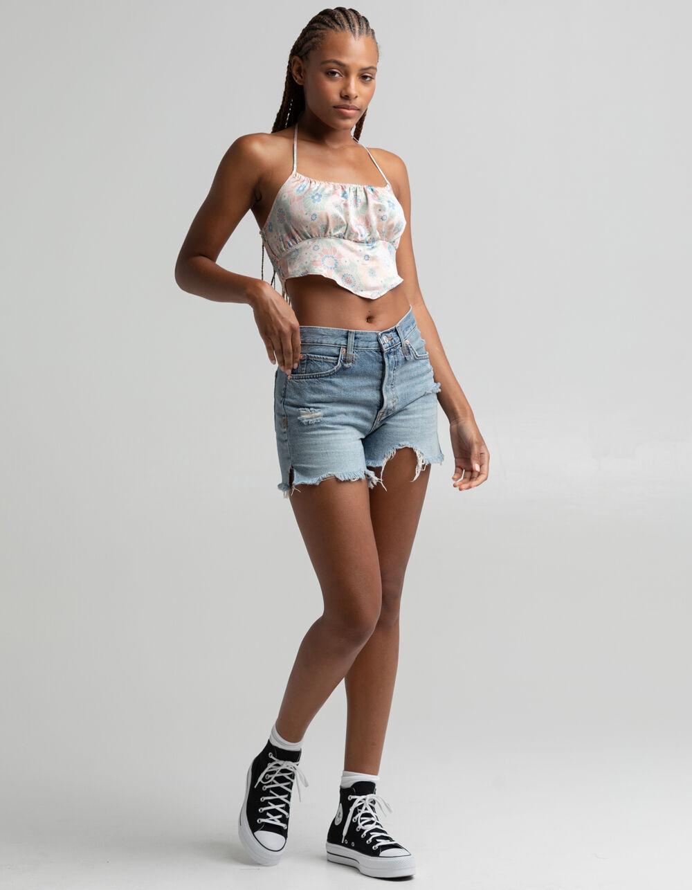 WEST OF MELROSE Womens Hankerchief Satin Cami - MULTI Product Image