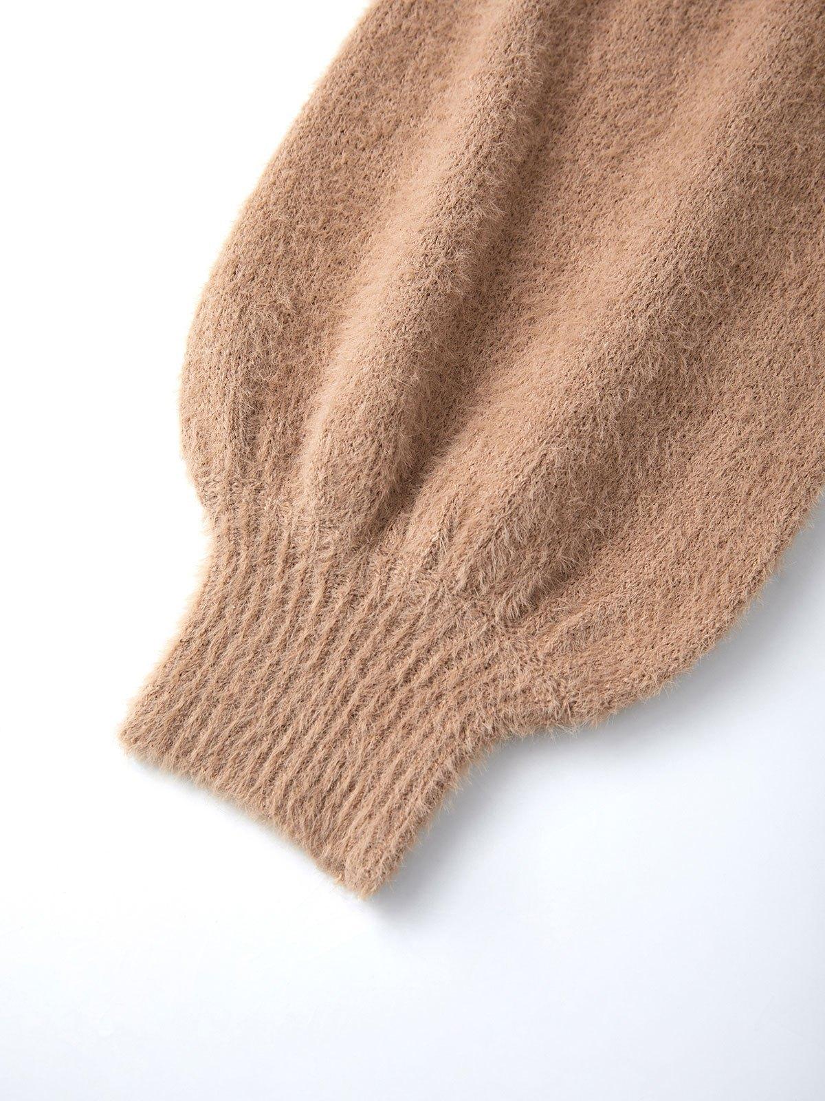 Solid Fuzzy Sweater Dress Product Image