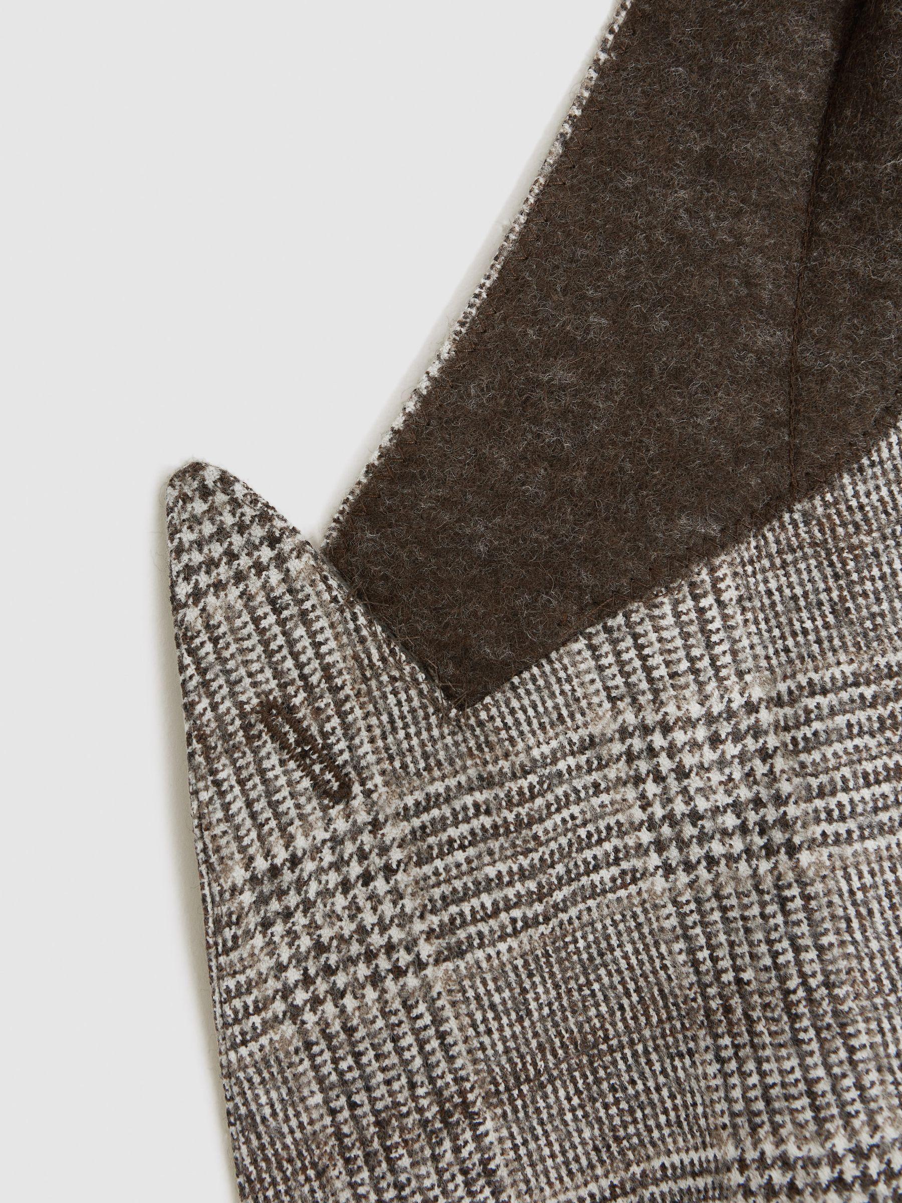 Slim Fit Double Breasted Prince Of Wales Check Blazer in Brown Product Image