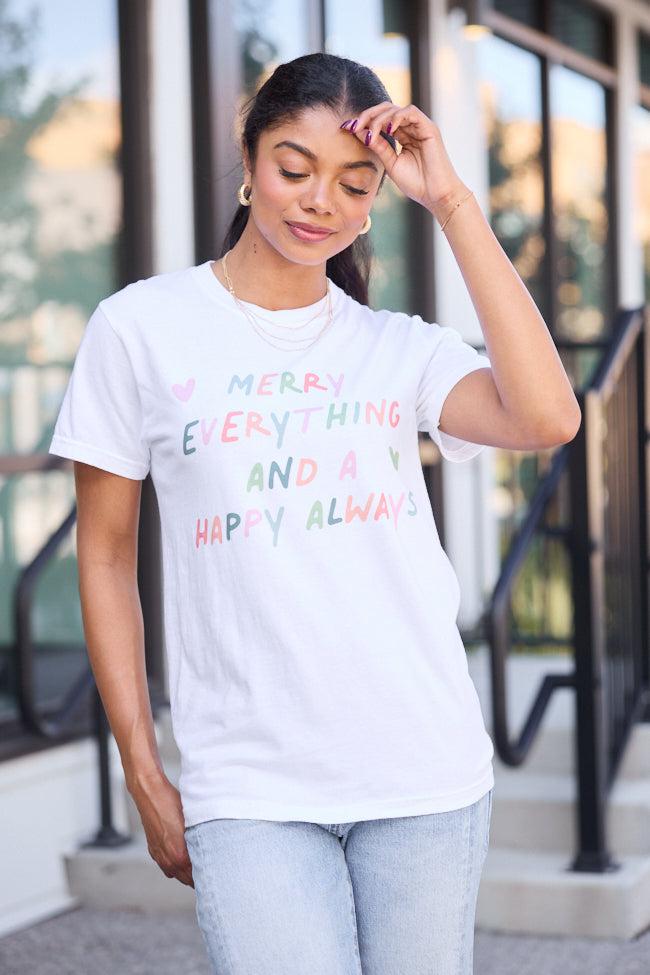 Merry Everything White Graphic Tee Product Image
