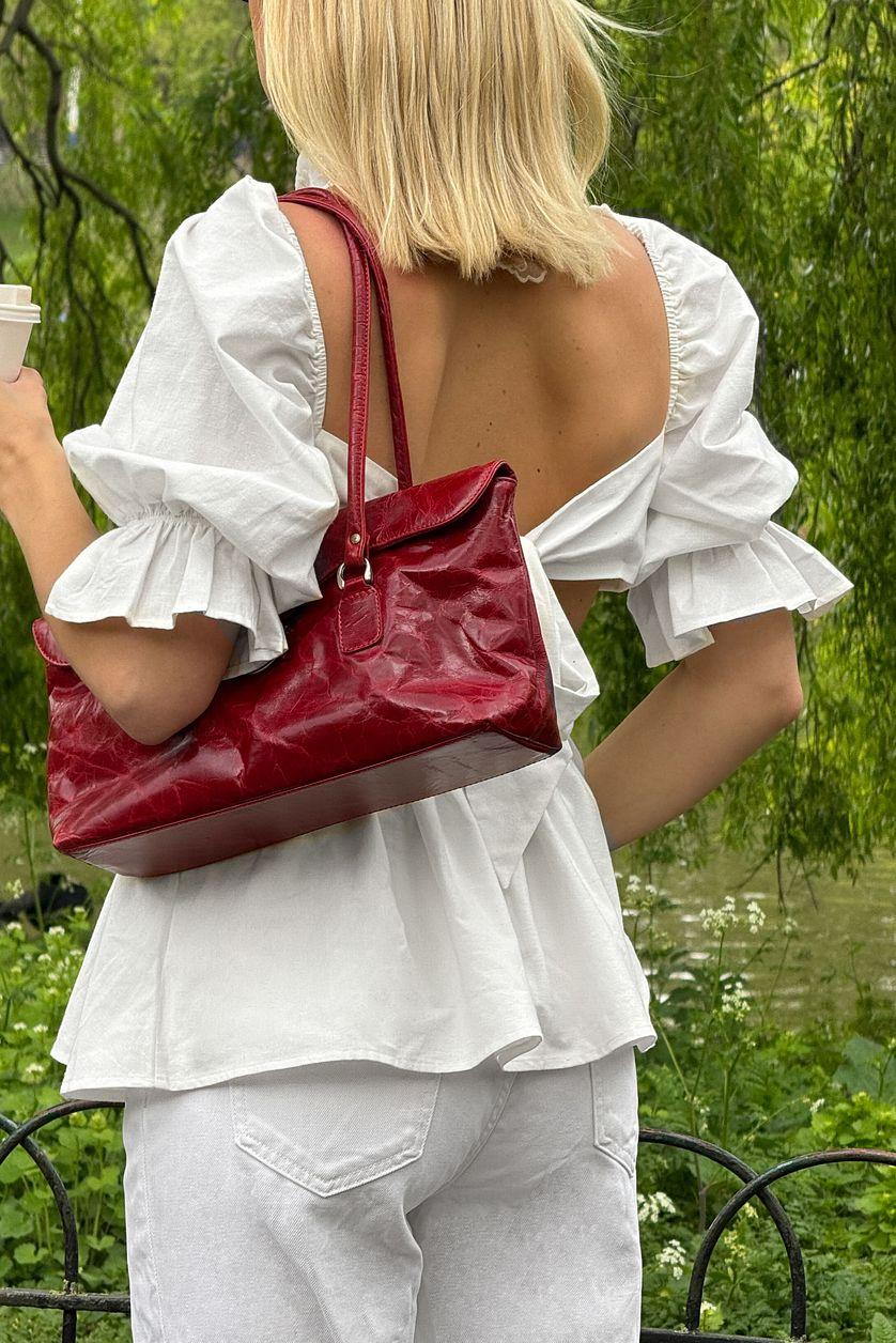 Linen Blend Tie Back Blouse Product Image