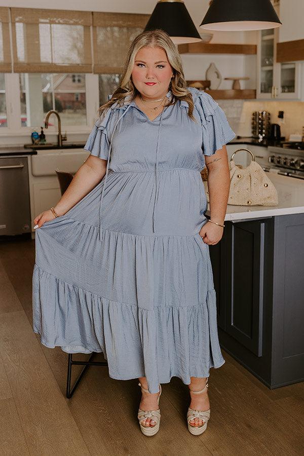 Dance The Night Away Ruffle Midi Dress Curves Product Image